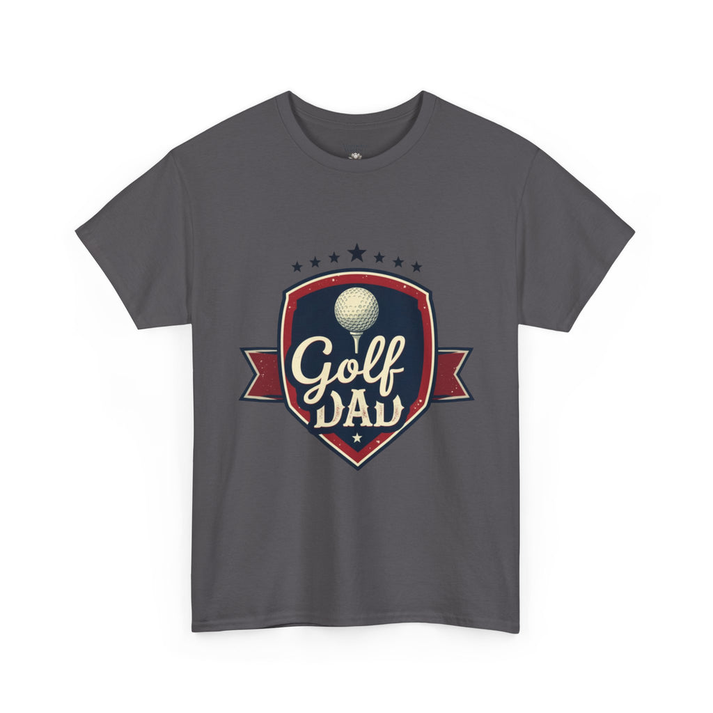 Retro Badge Style: The Vintage Golf Dad Shield Tee - Magnolia Wild SC