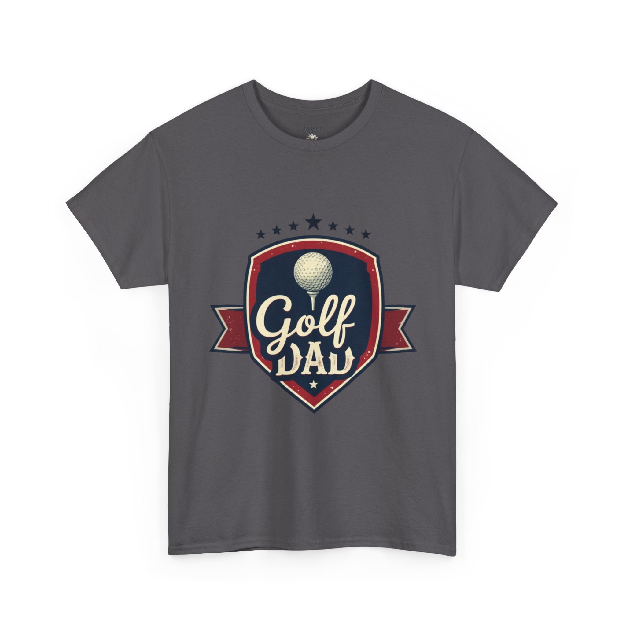 Retro Badge Style: The Vintage Golf Dad Shield Tee - Magnolia Wild SC