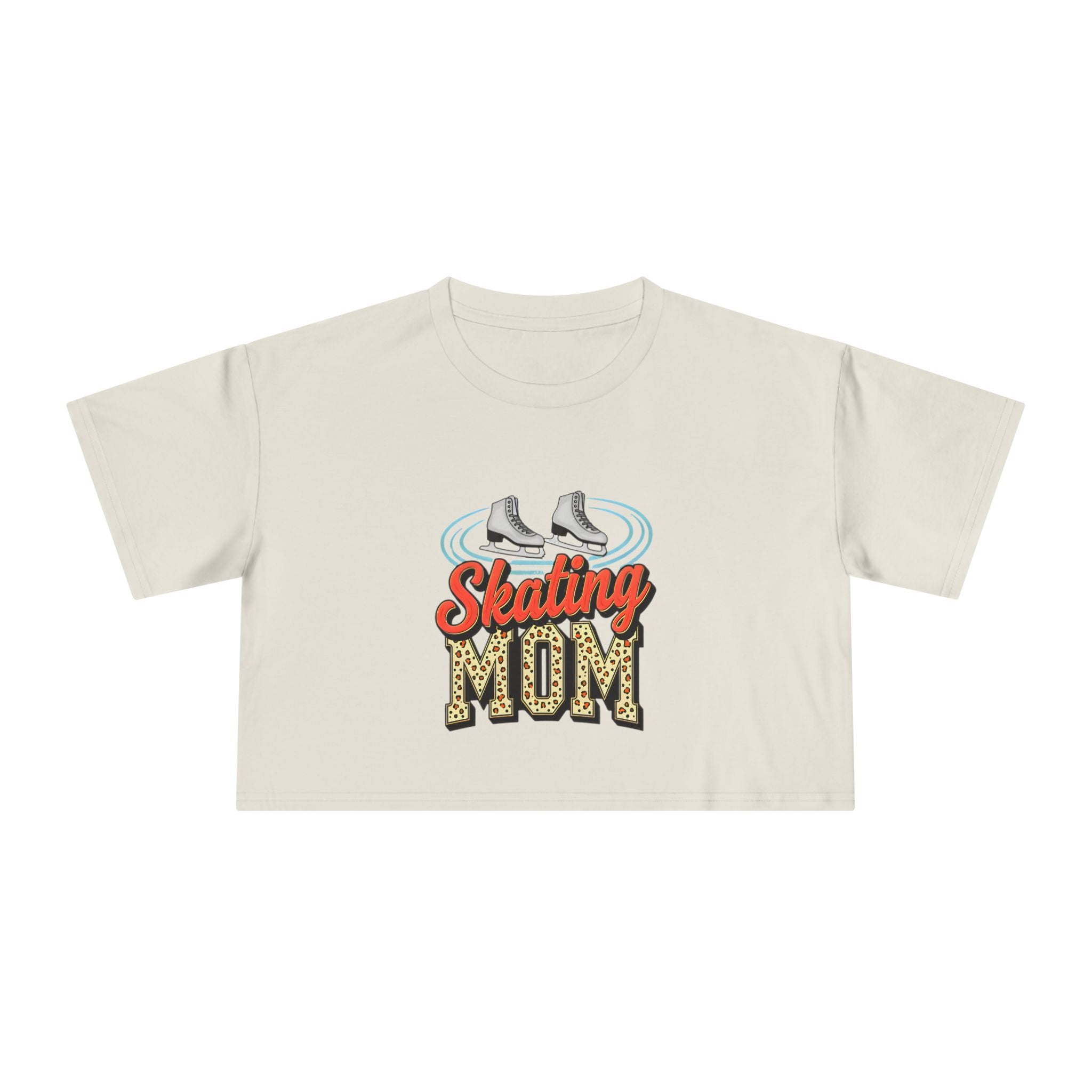 Figure Skating Mom Cheetah Print Women's Crop Tee - Magnolia Wild SC
