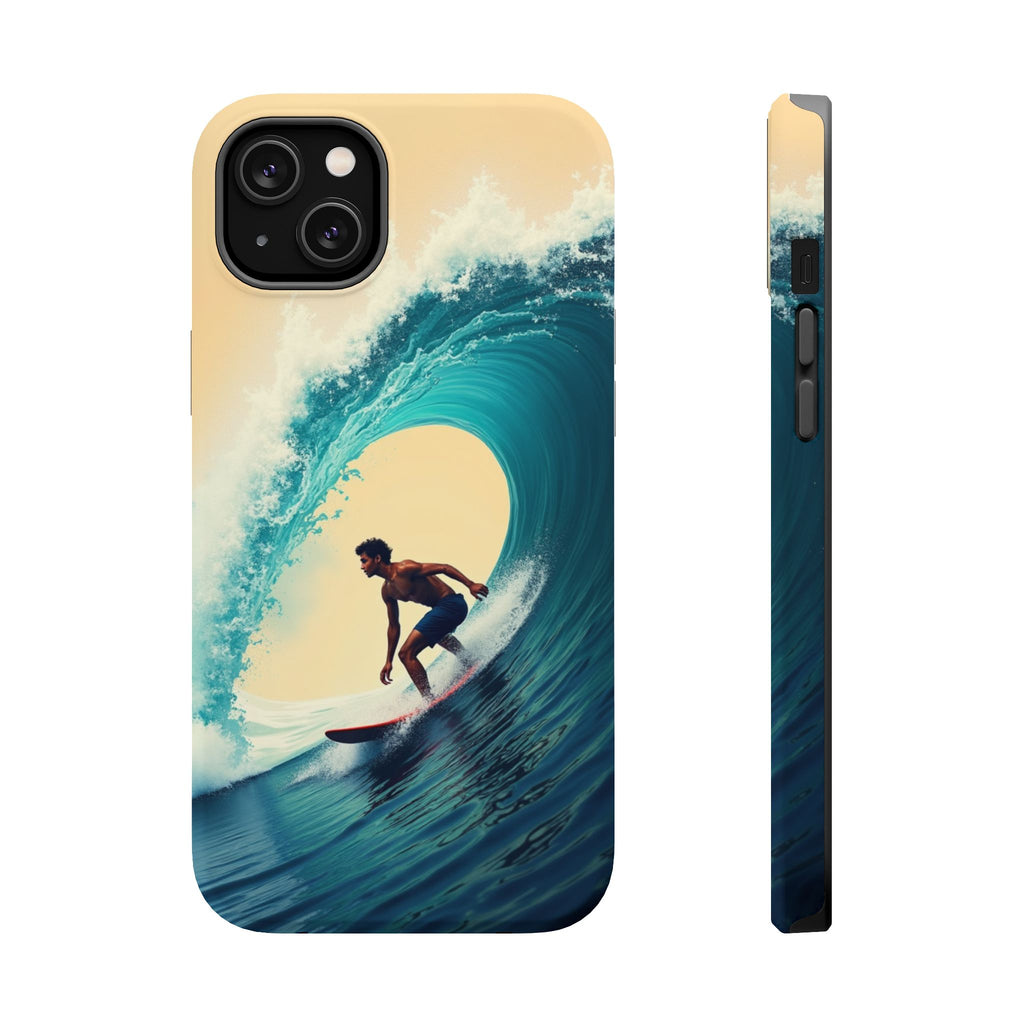 Surfer Riding a Wave iPhone Case — Magnetic Impact-Resistant - Magnolia Wild SC