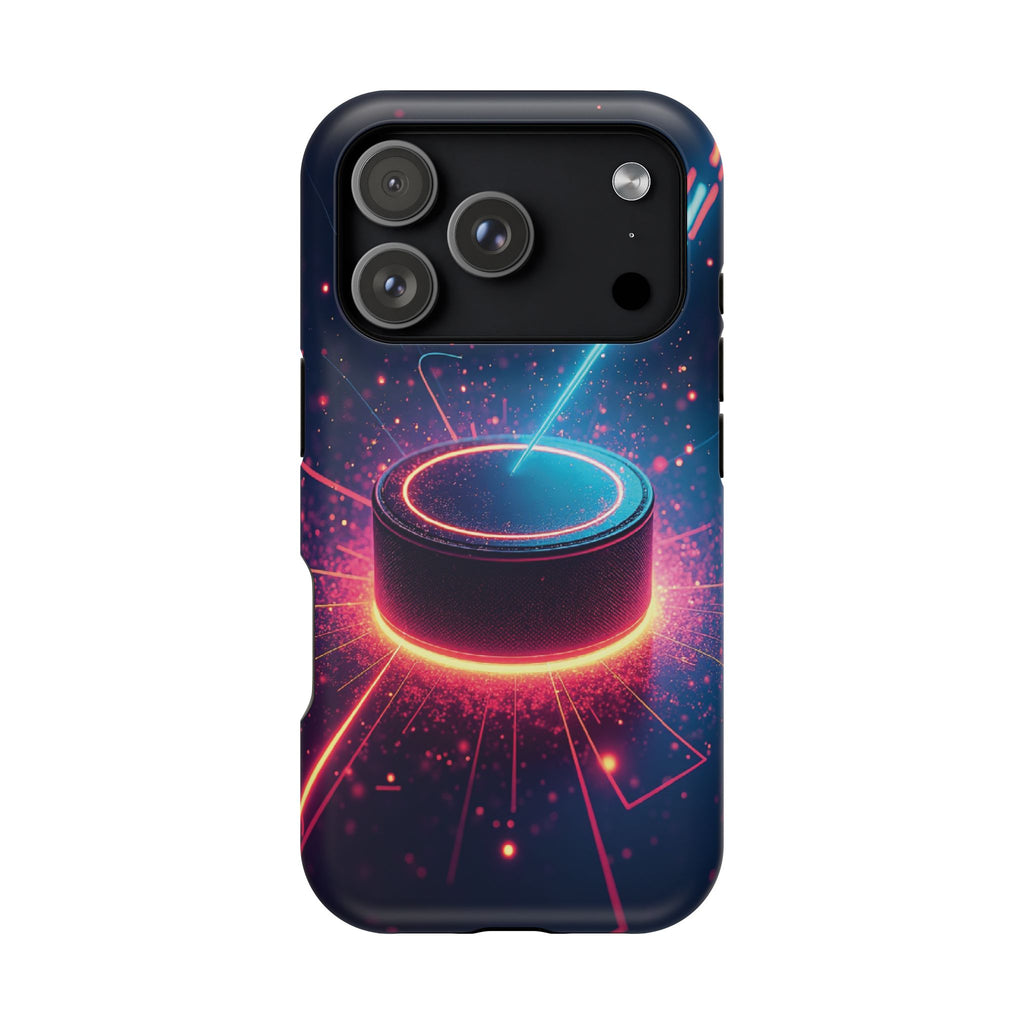Neon Laser Hockey Puck Impact-Resistant Phone Case - Magnolia Wild SC