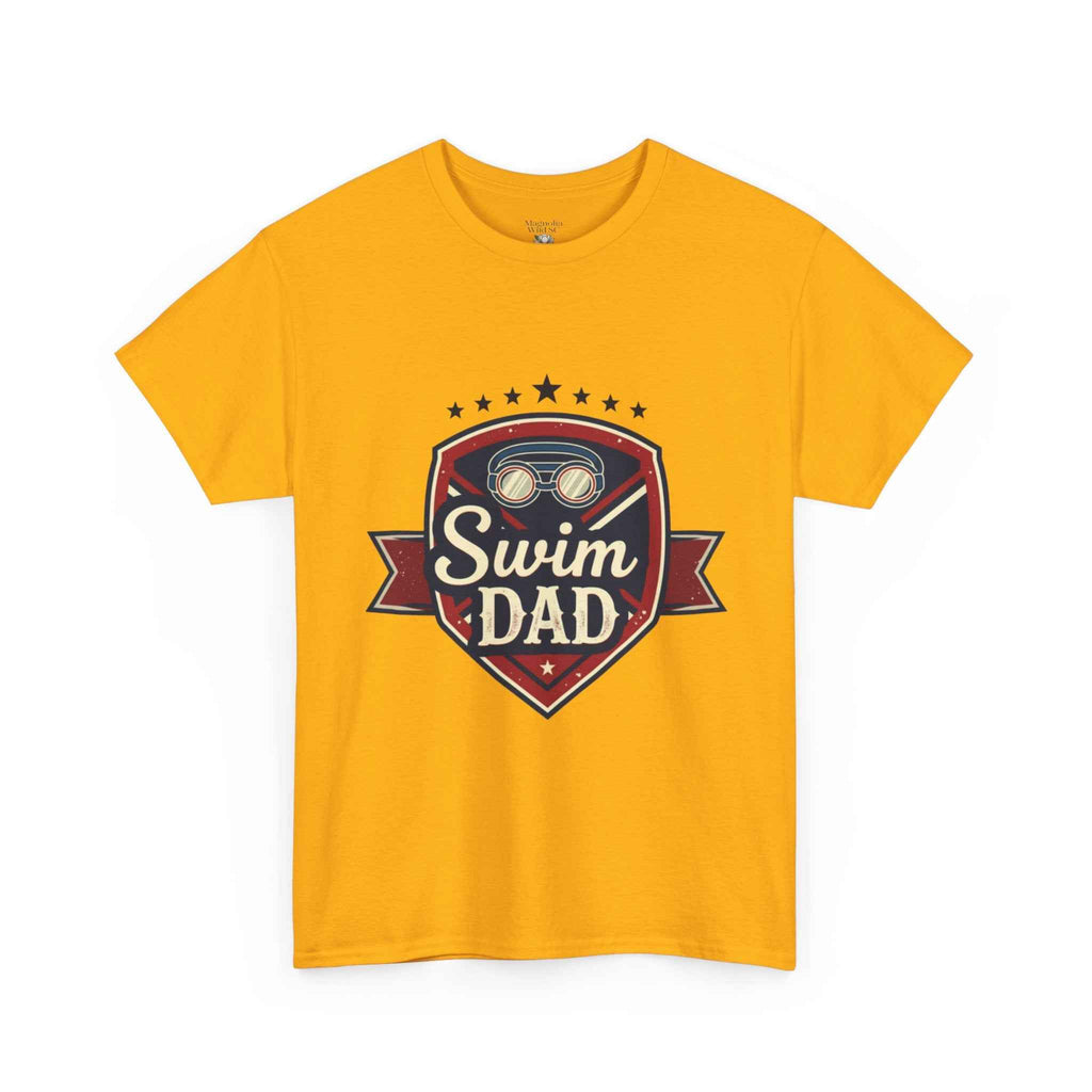 Retro Badge Style: The Vintage Swim Dad Shield Tee