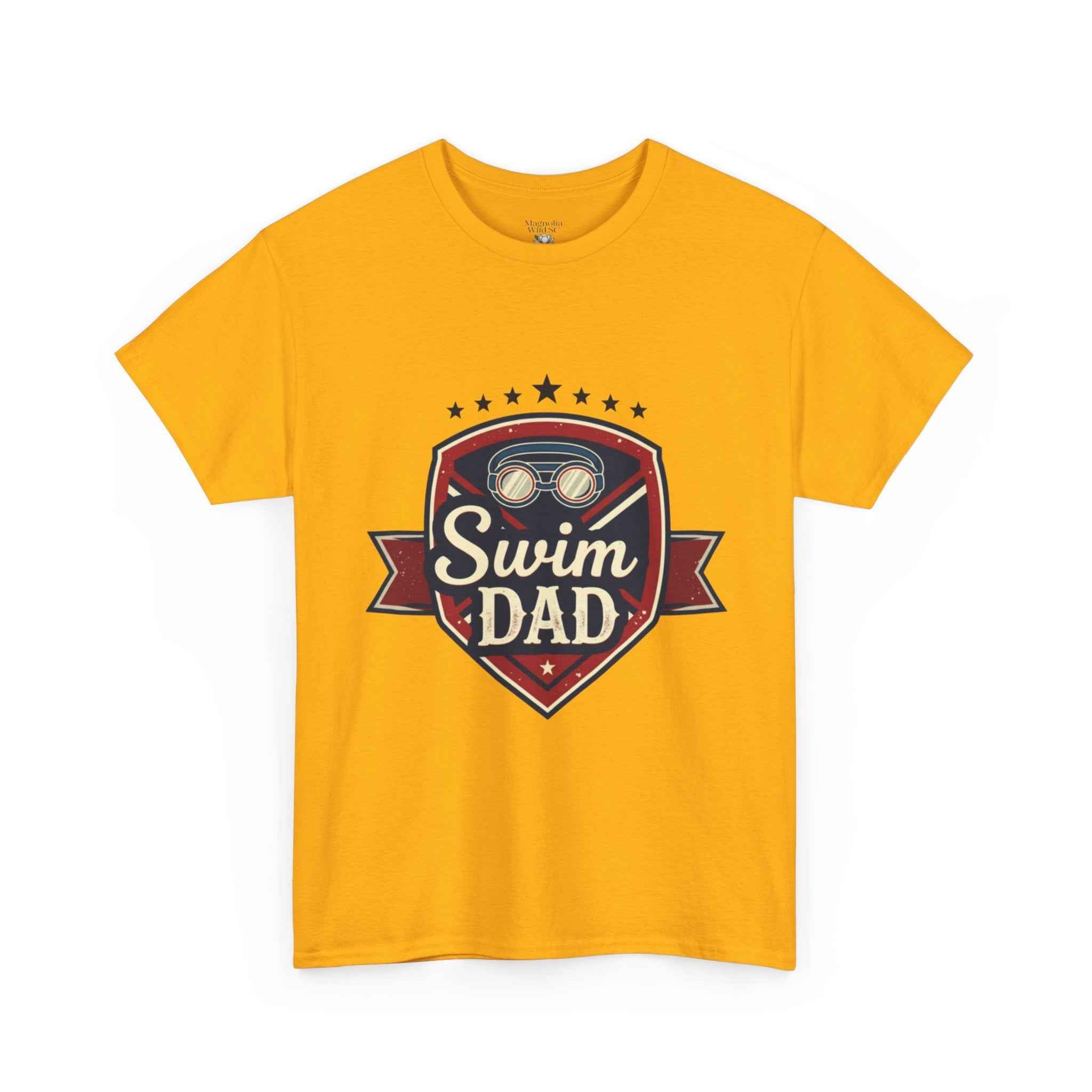 Retro Badge Style: The Vintage Swim Dad Shield Tee