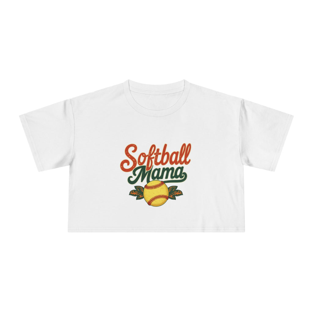 Softball Mama Crop Tee | Retro Softball Graphic, Mom Sports Top - Magnolia Wild SC