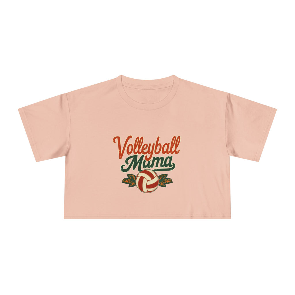 Volleyball Mama Crop Tee | Retro Volleyball Graphic, Mom Sports Top - Magnolia Wild SC