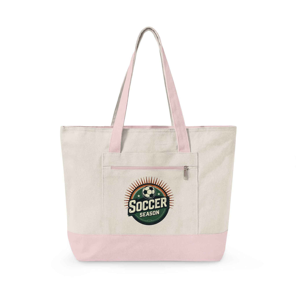 Personalized Kickoff Canvas Zippered Tote — Soccer Fans & Parents