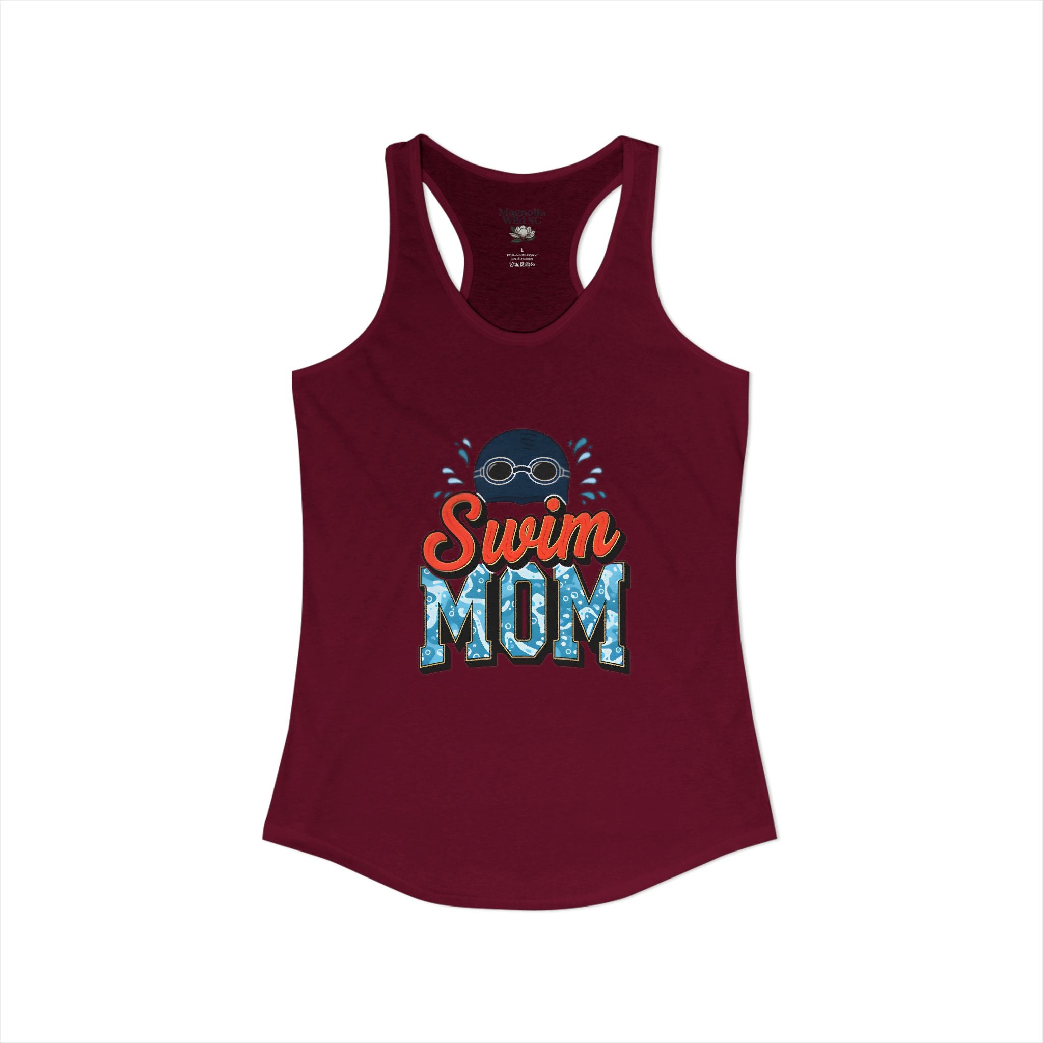 Swim Mom Racerback Tank – Personalized Name & Number Option | Lightweight Women’s Swim Tank Top - Magnolia Wild SC