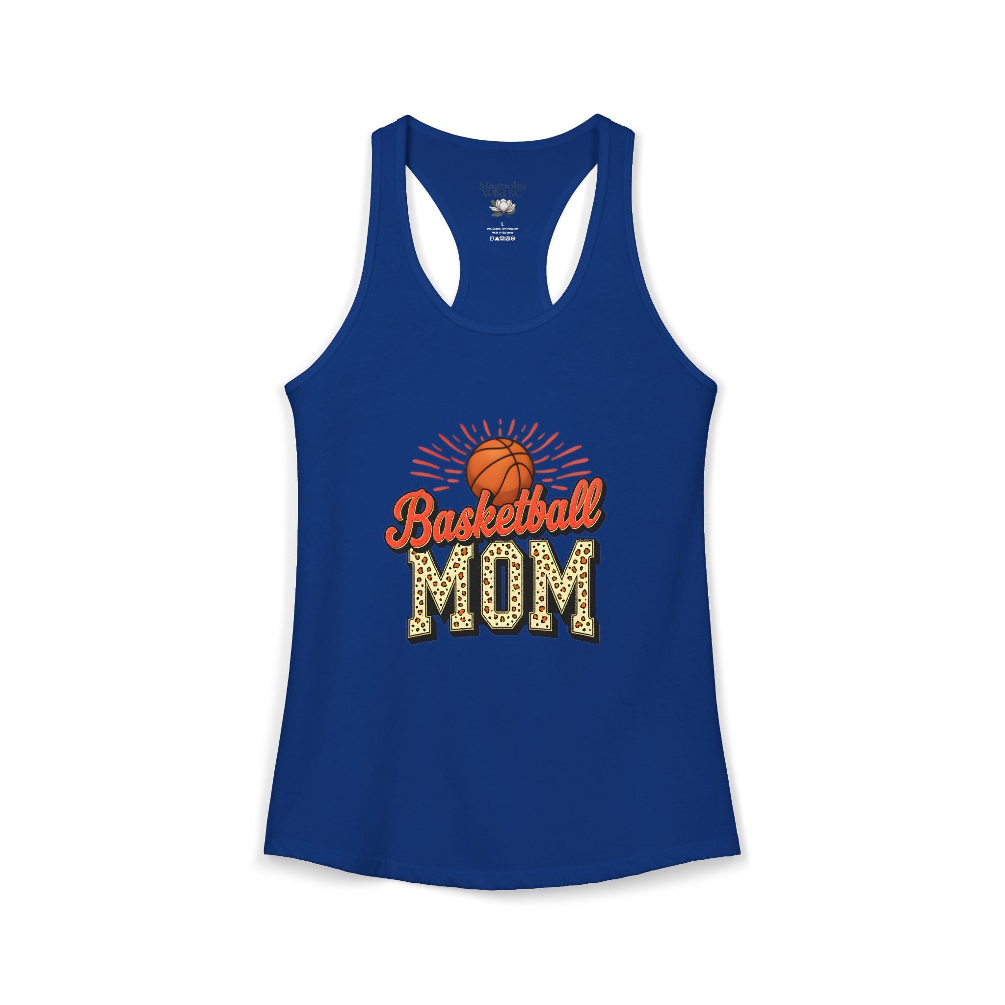 Basketball Mom Racerback Tank – Personalized Name & Number Option | Lightweight Women’s Basketball Tank Top - Magnolia Wild SC