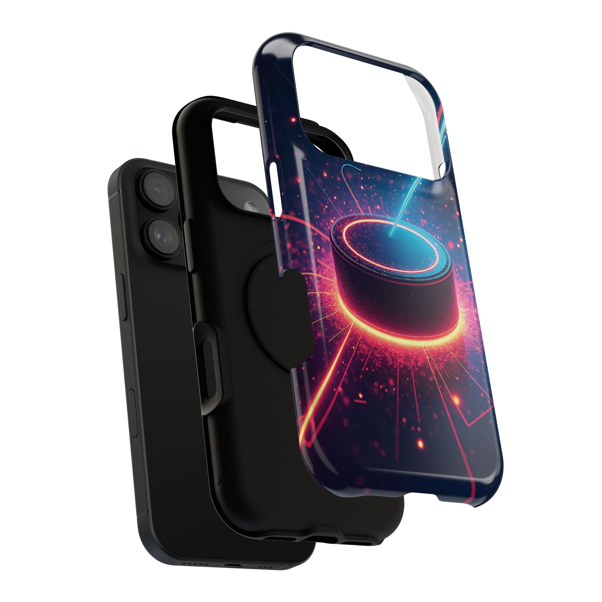 Neon Laser Hockey Puck Impact-Resistant Phone Case - Magnolia Wild SC