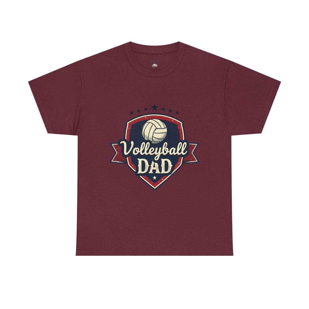 Retro Badge Style: The Vintage Volleyball Dad Shield Tee
