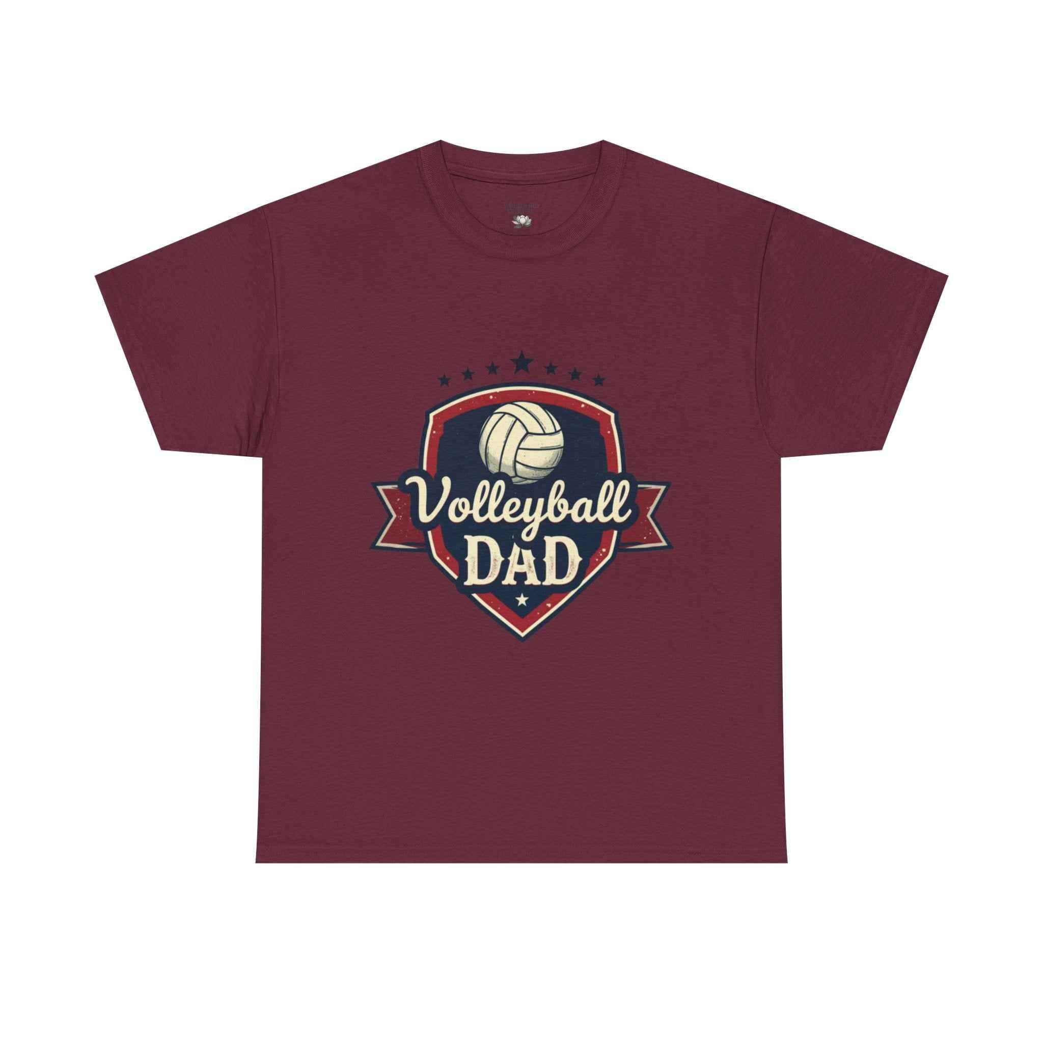Retro Badge Style: The Vintage Volleyball Dad Shield Tee
