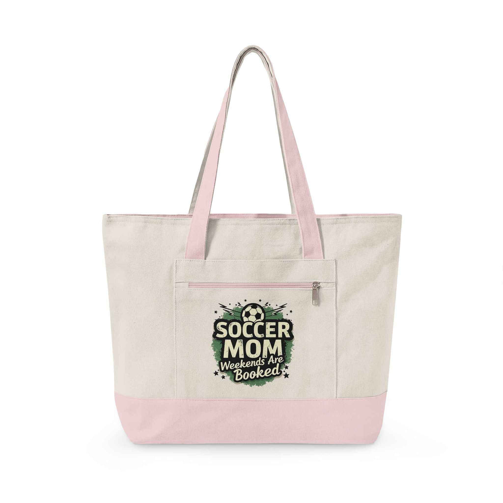 Personalized Soccer Mom Zippered Tote — Weekends Are Booked (Seriously!)