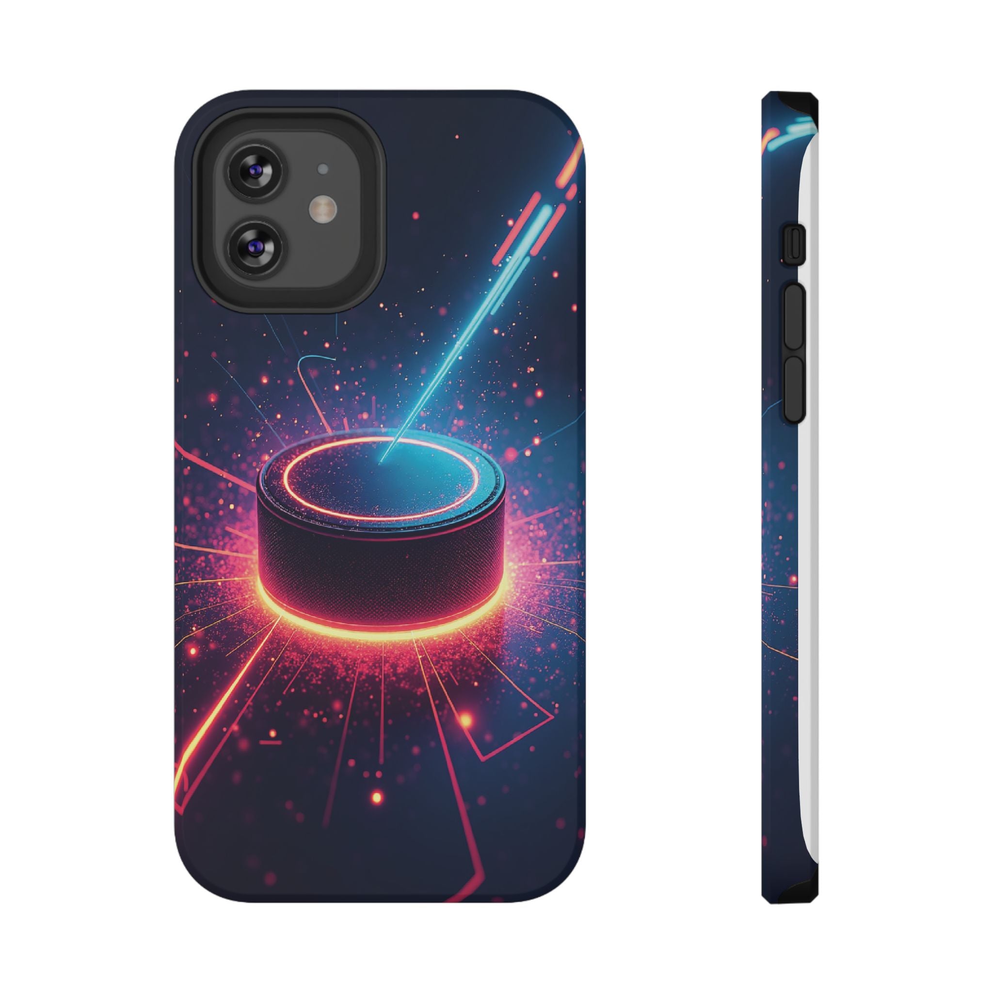 Neon Laser Hockey Puck Impact-Resistant Phone Case - Magnolia Wild SC