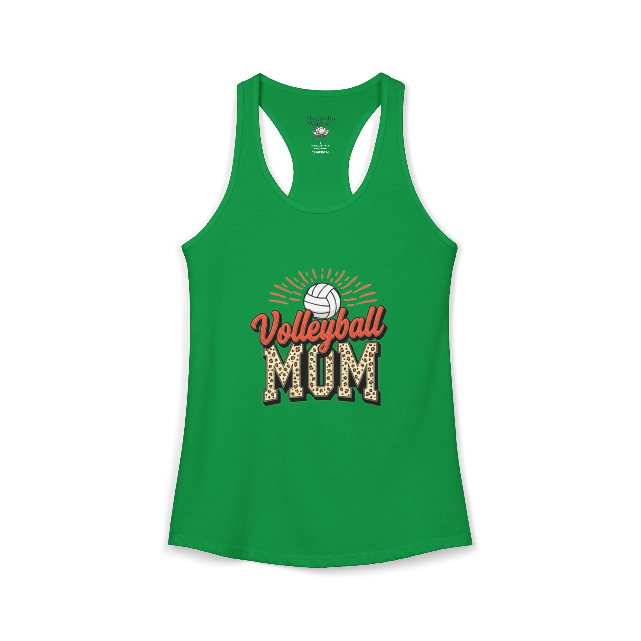 Volleyball Mom Racerback Tank – Personalized Name & Number Option | Lightweight Women’s Volleyball Tank Top - Magnolia Wild SC