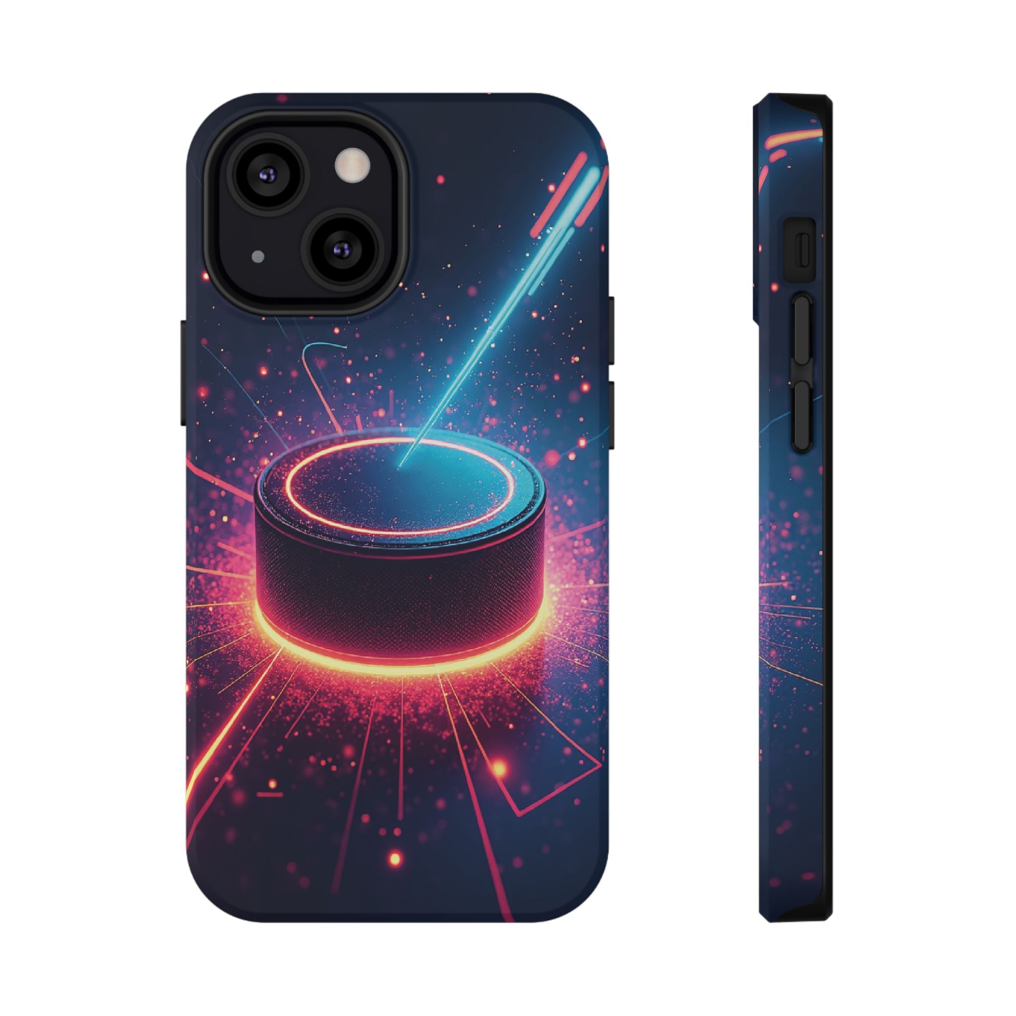Neon Laser Hockey Puck Impact-Resistant Phone Case - Magnolia Wild SC