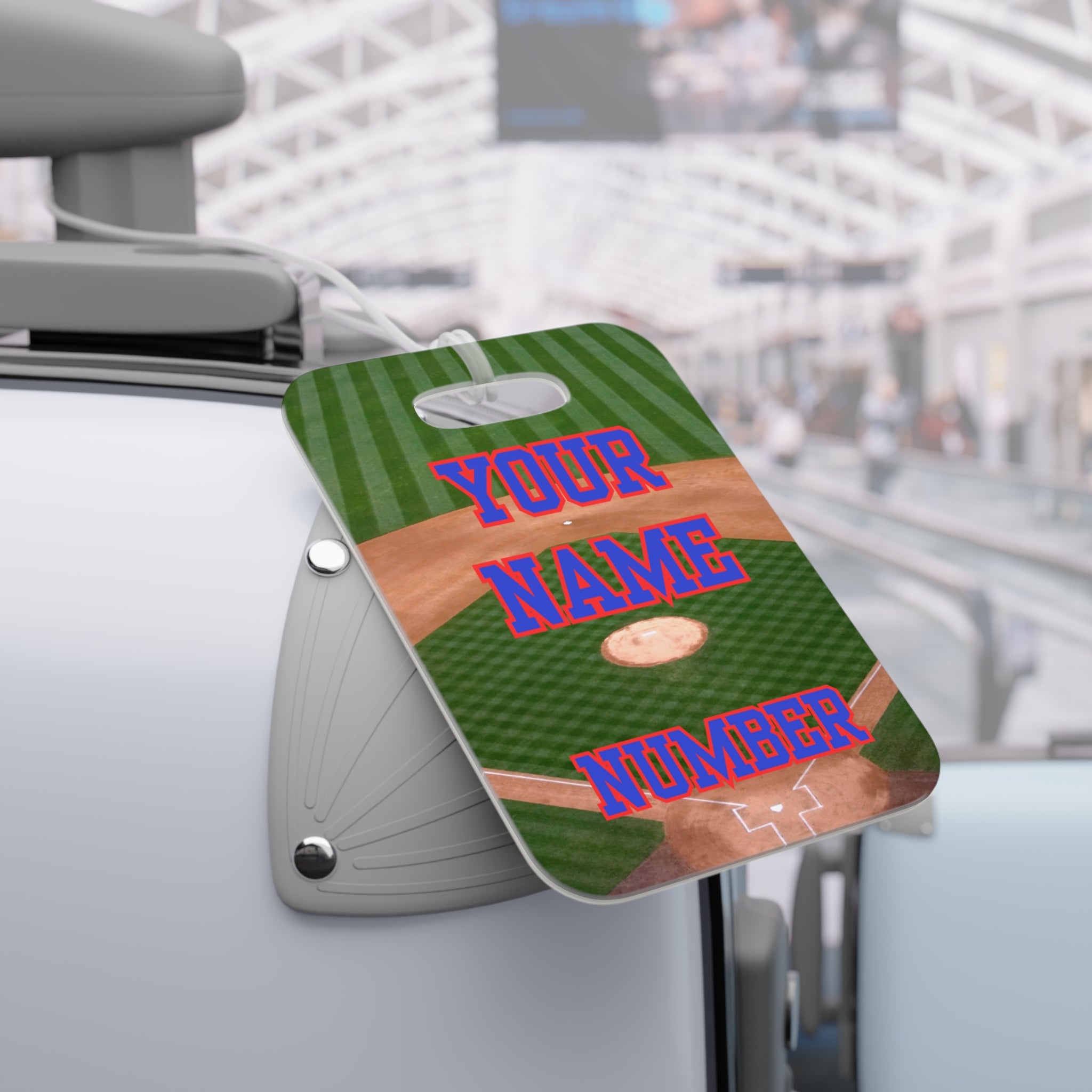 Baseball Luggage Tag — Customizable Name & Number with Game Checklist - Magnolia Wild SC