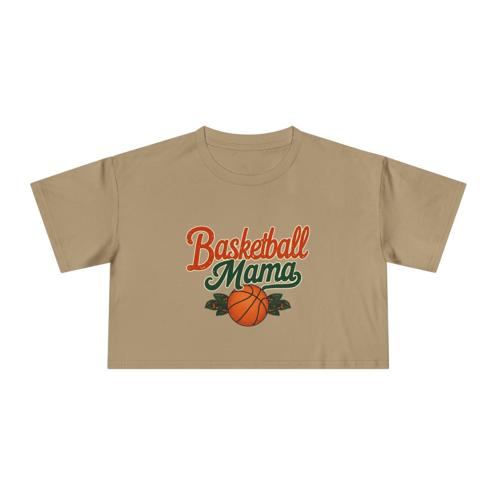 Basketball Mama Crop Tee | Retro Basketball Graphic, Mom Sports Top - Magnolia Wild SC
