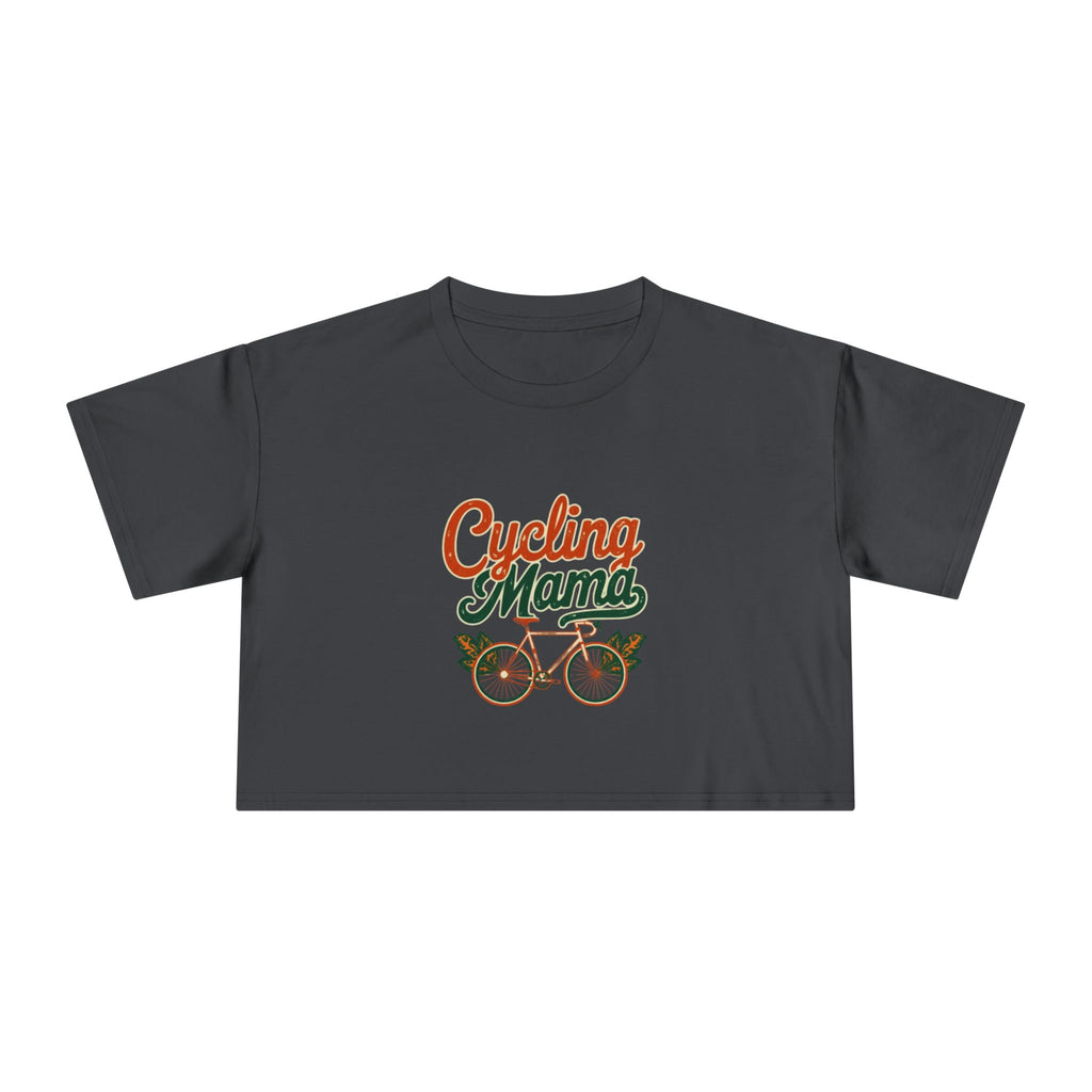 Cycling Mama Crop Tee — Retro Cycling Graphic - Magnolia Wild SC