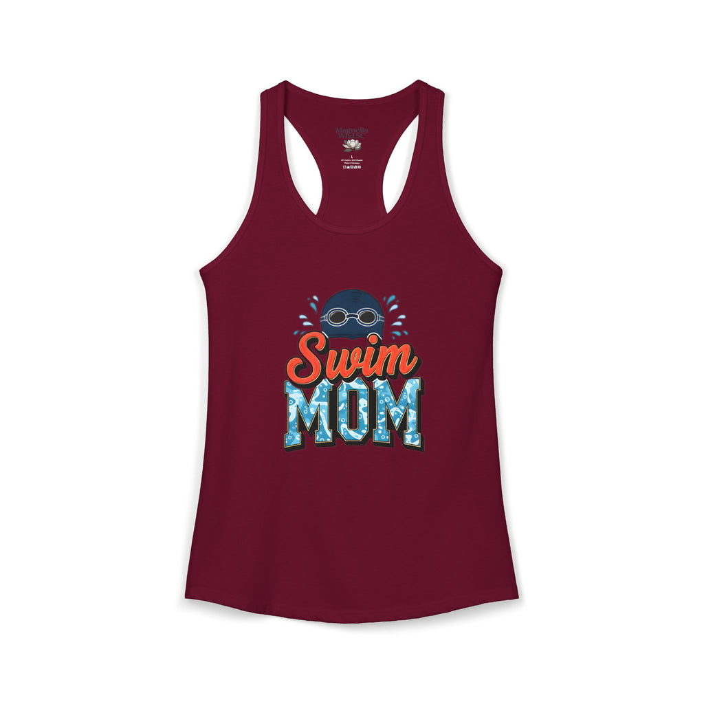 Swim Mom Racerback Tank – Personalized Name & Number Option | Lightweight Women’s Swim Tank Top - Magnolia Wild SC