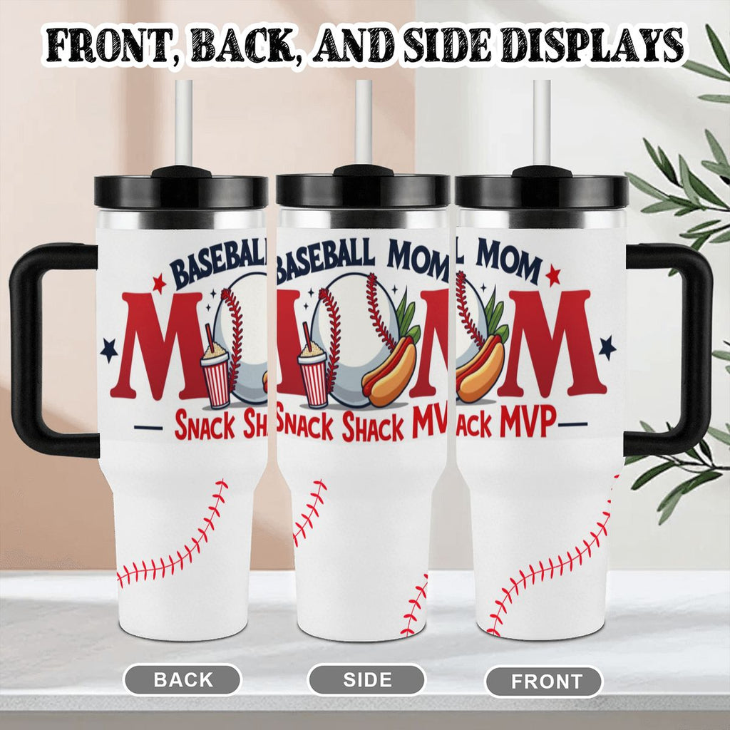 The "Snack Shack MVP" 40oz Baseball Mom Tumbler - Magnolia Wild SC