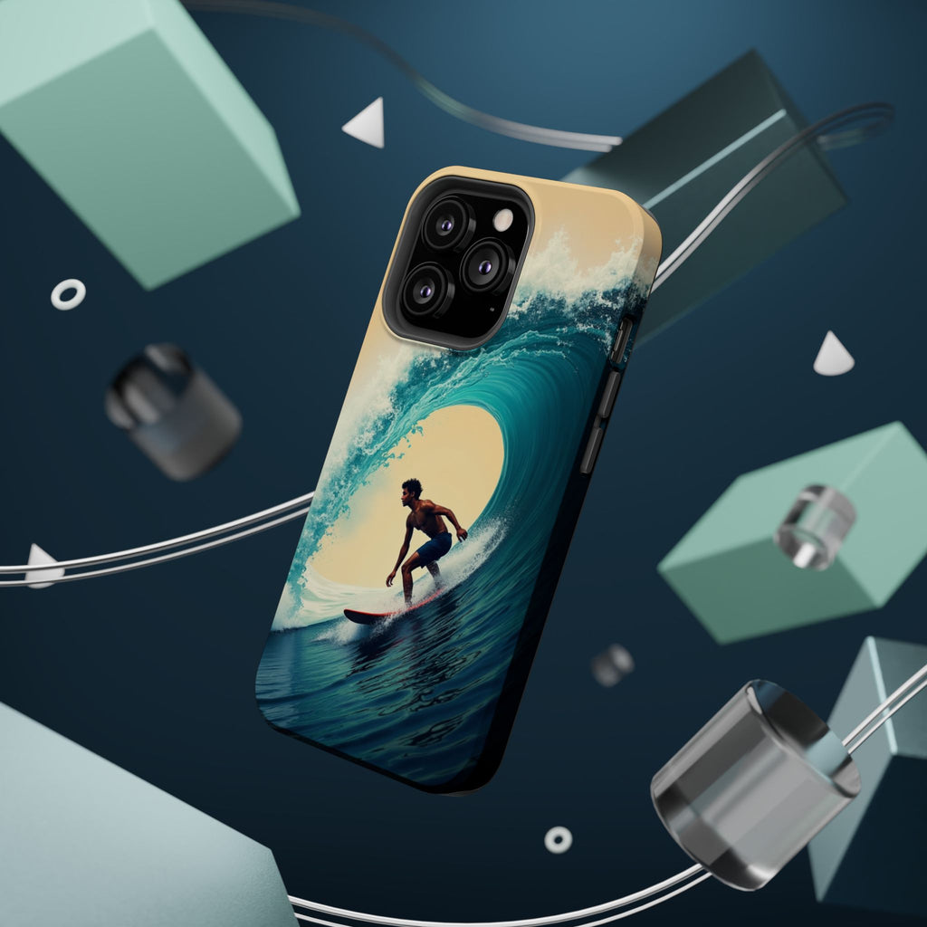 Surfer Riding a Wave iPhone Case — Magnetic Impact-Resistant - Magnolia Wild SC