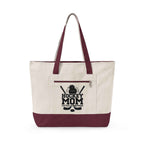 Personalized Hockey Mom Canvas Tote — Messy Bun, Big Energy, Full Gear