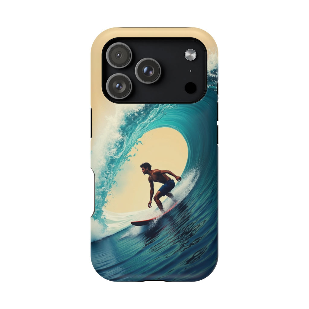 Surfer Riding a Wave iPhone Case — Magnetic Impact-Resistant - Magnolia Wild SC