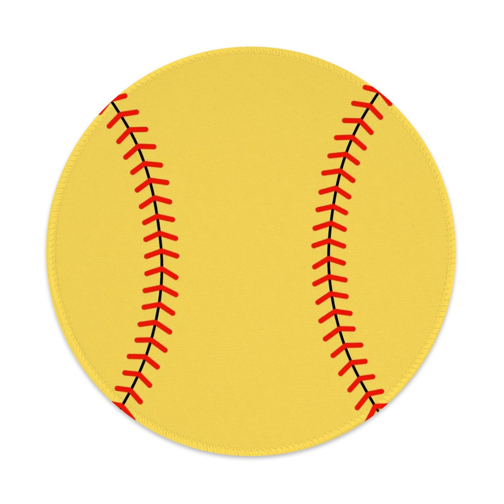 Softball-Shaped Mouse Pad – Non-Slip Rubber Base Polyester Mouse Pad - Magnolia Wild SC