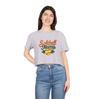Softball Mama Crop Tee | Retro Softball Graphic, Mom Sports Top