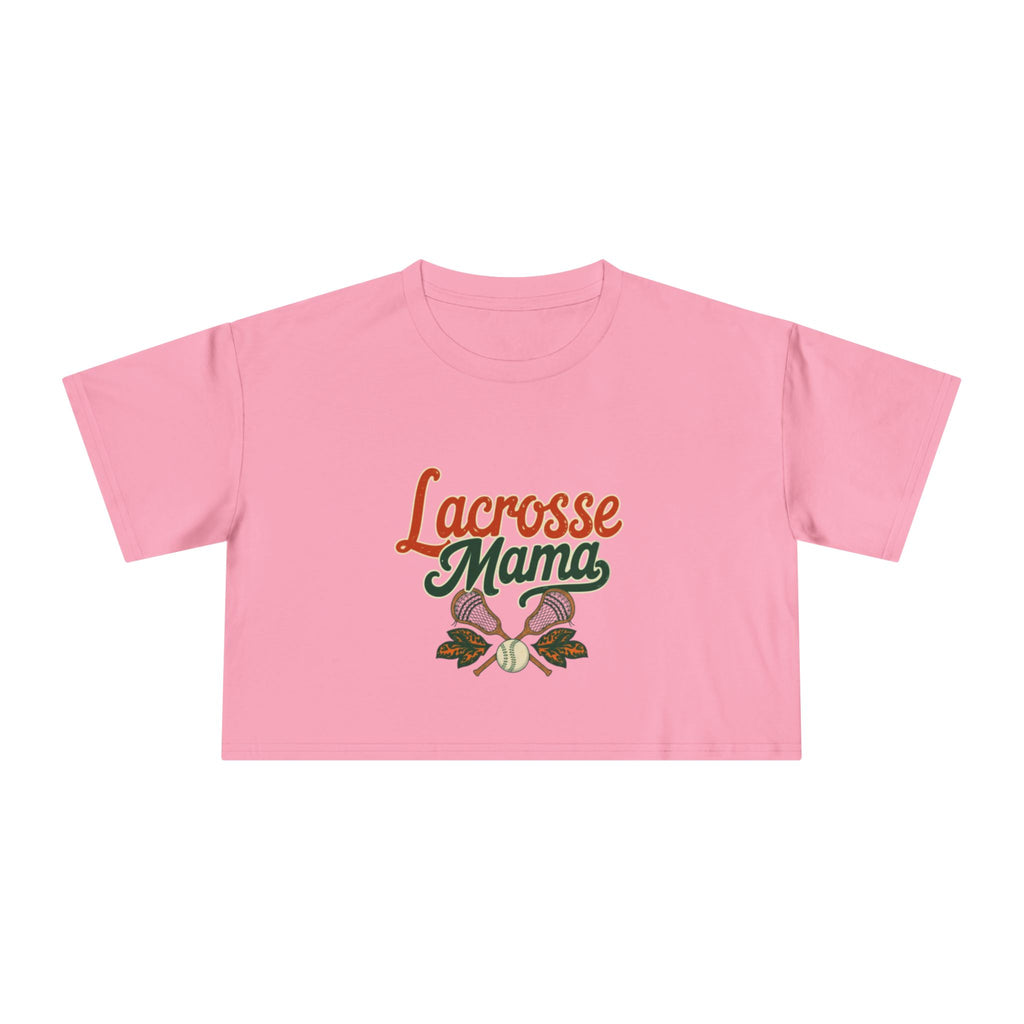 Lacrosse Mama Crop Tee | Retro Lacrosse Graphic, Mom Sports Top - Magnolia Wild SC