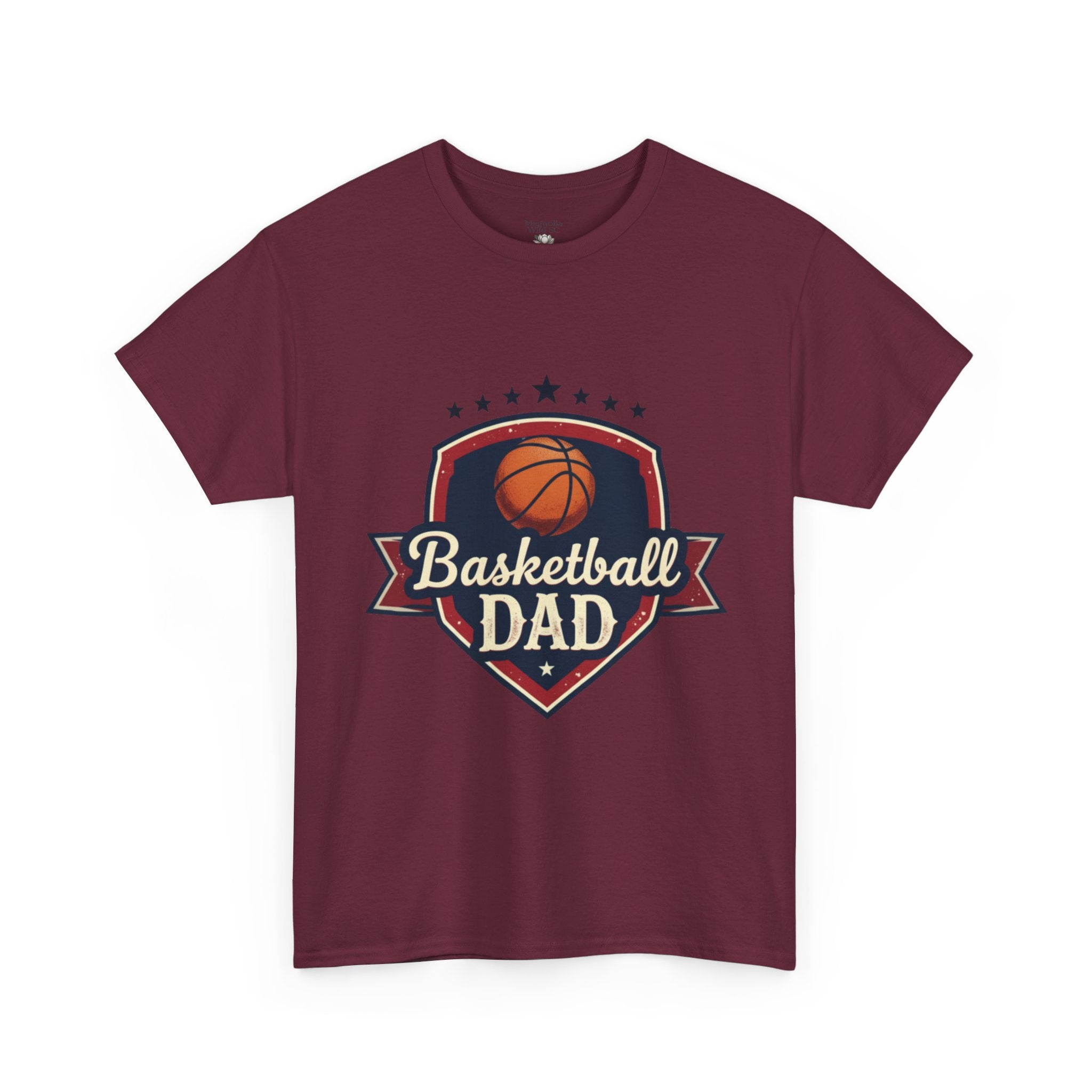 Retro Court Style: The Vintage Basketball Dad Shield Tee - Magnolia Wild SC