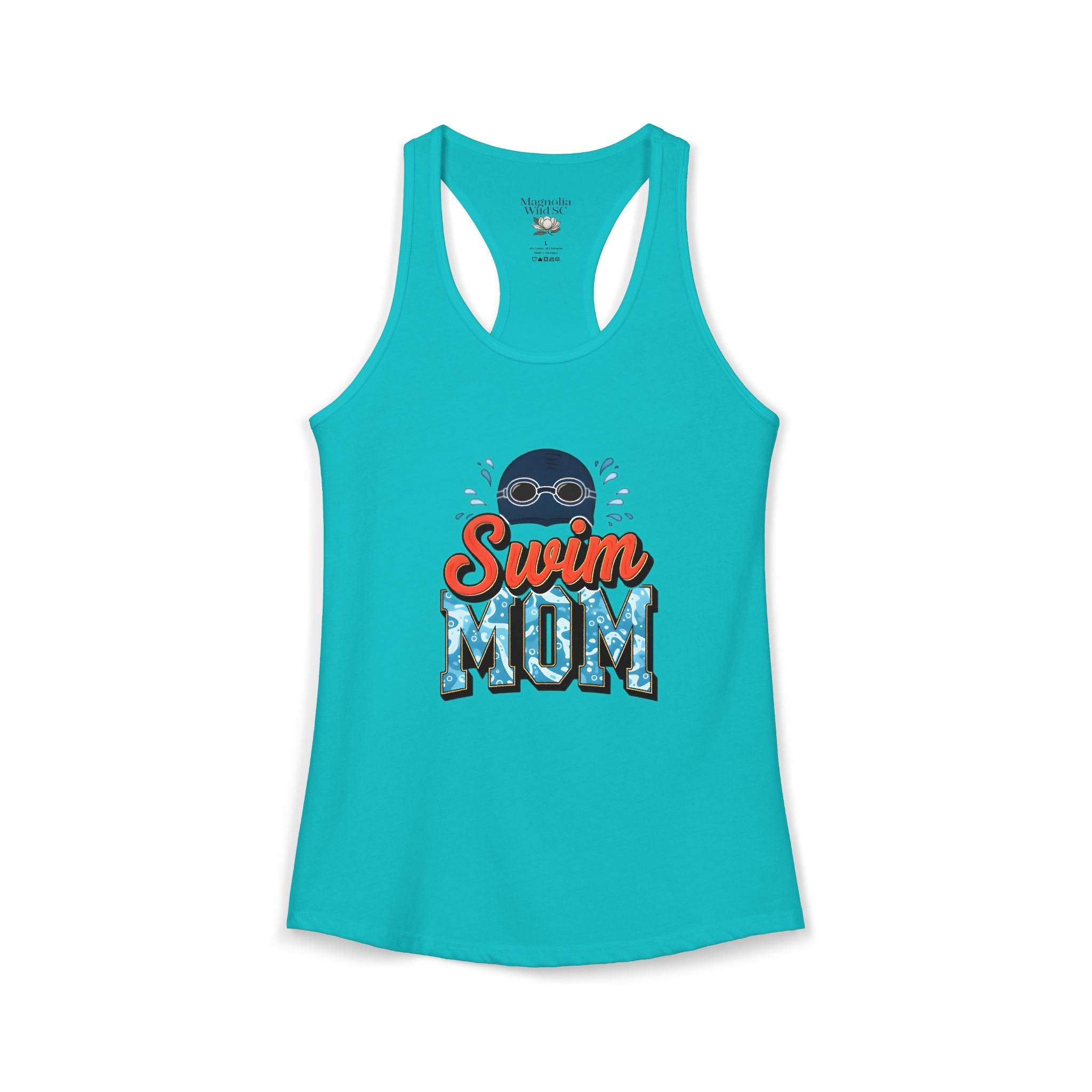 Swim Mom Racerback Tank – Personalized Name & Number Option | Lightweight Women’s Swim Tank Top - Magnolia Wild SC