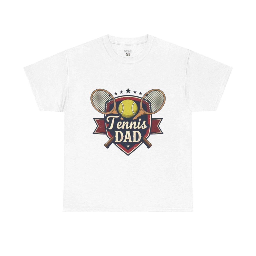 Retro Badge Style: The Vintage Tennis Dad Shield Tee