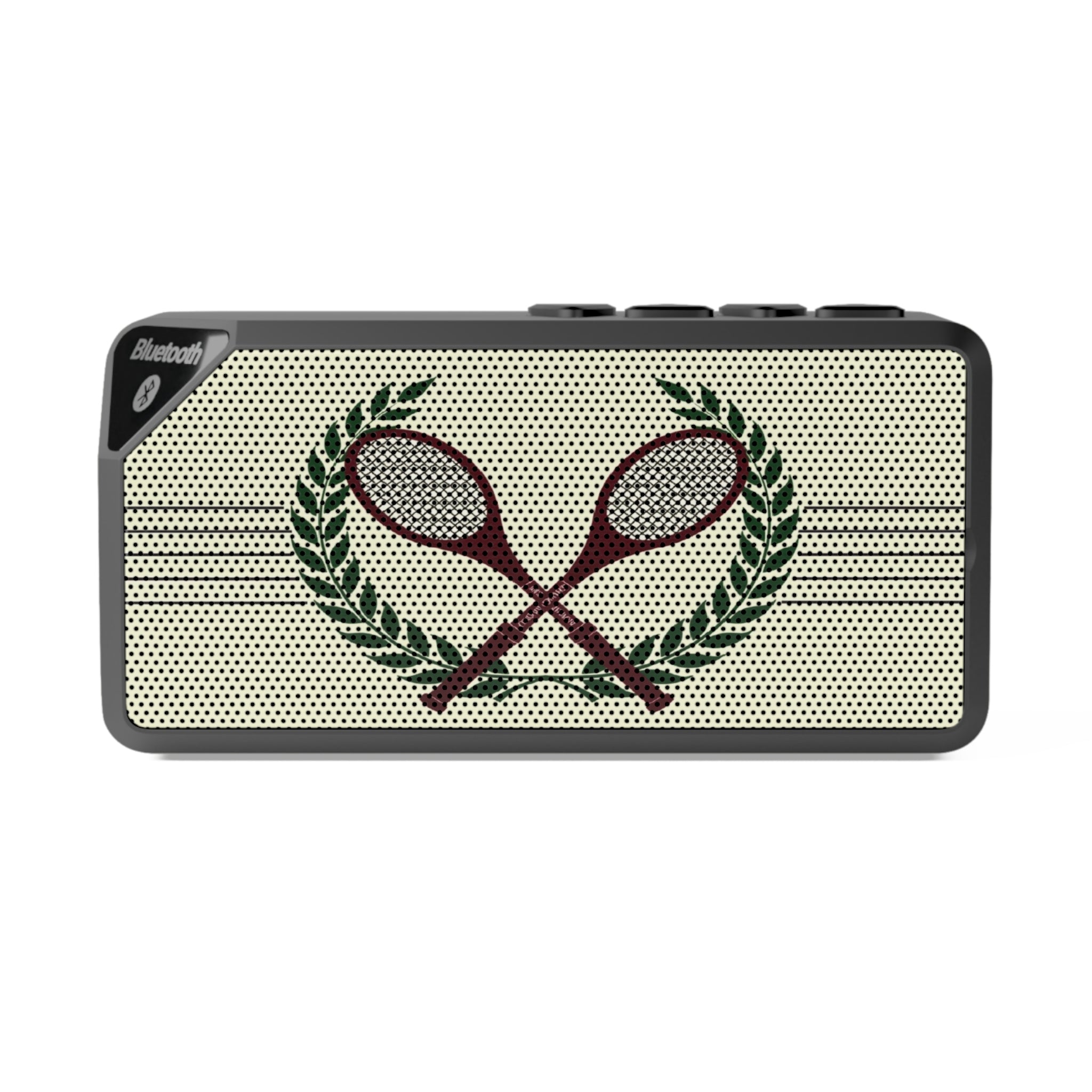 Tennis Racket Bluetooth Speaker — Crossed Rackets & Laurel Design