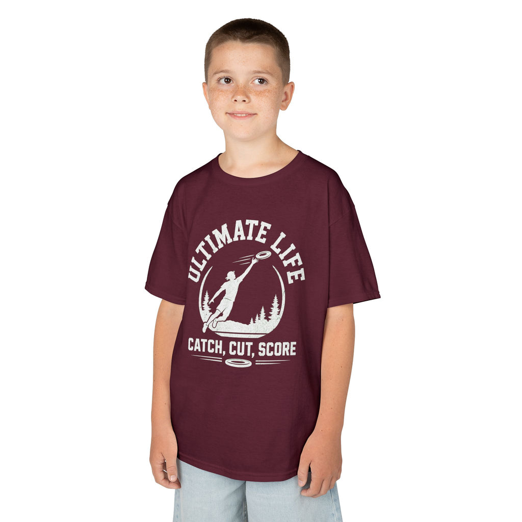 Ultimate Life Kids Tee — “Catch, Cut, Score” Ultimate Frisbee Youth Shirt - Magnolia Wild SC