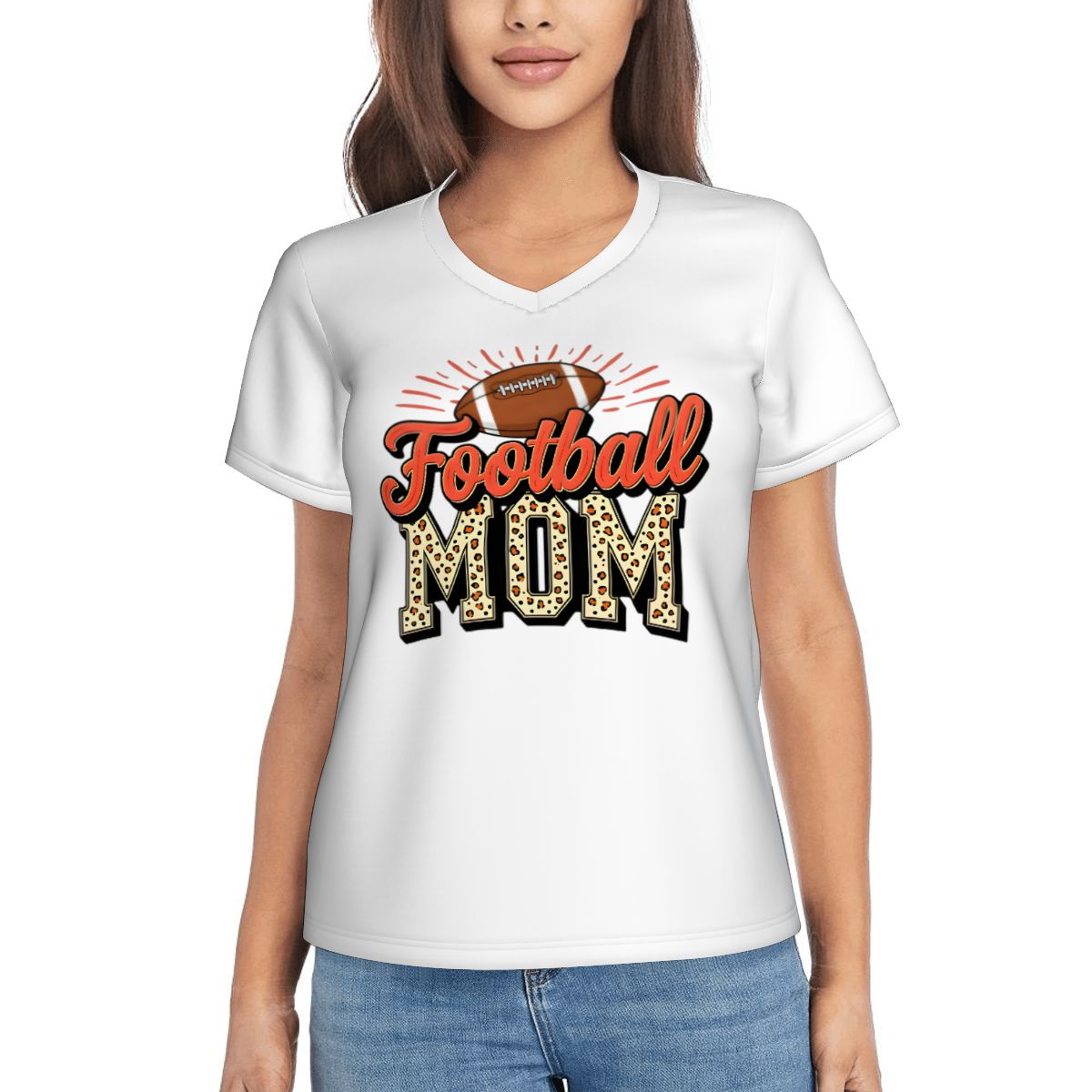 Football Mom Women's V-Neck Short-Sleeve T-Shirt - Magnolia Wild SC