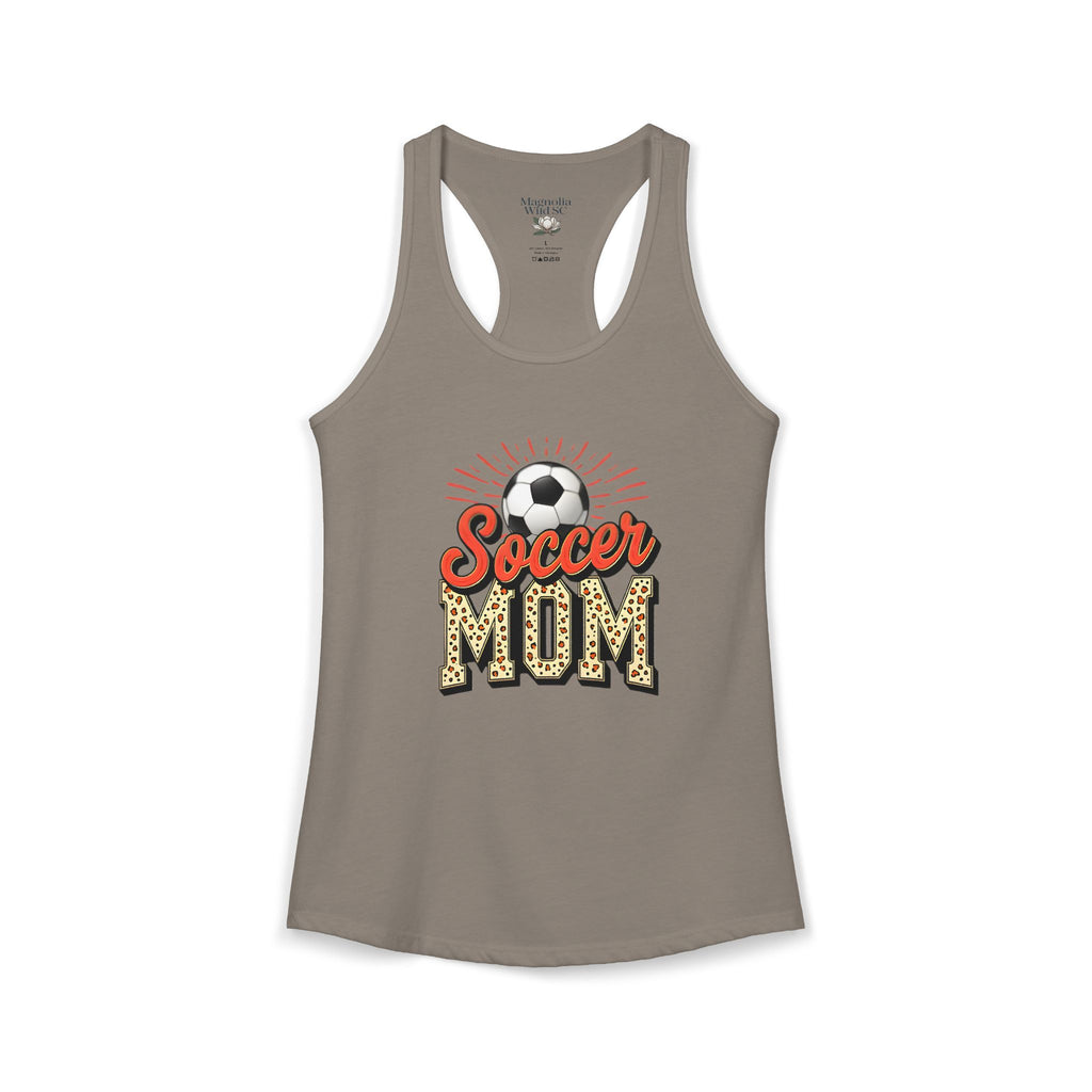 Soccer Mom Racerback Tank – Personalized Name & Number Option | Lightweight Women’s Soccer Tank Top - Magnolia Wild SC
