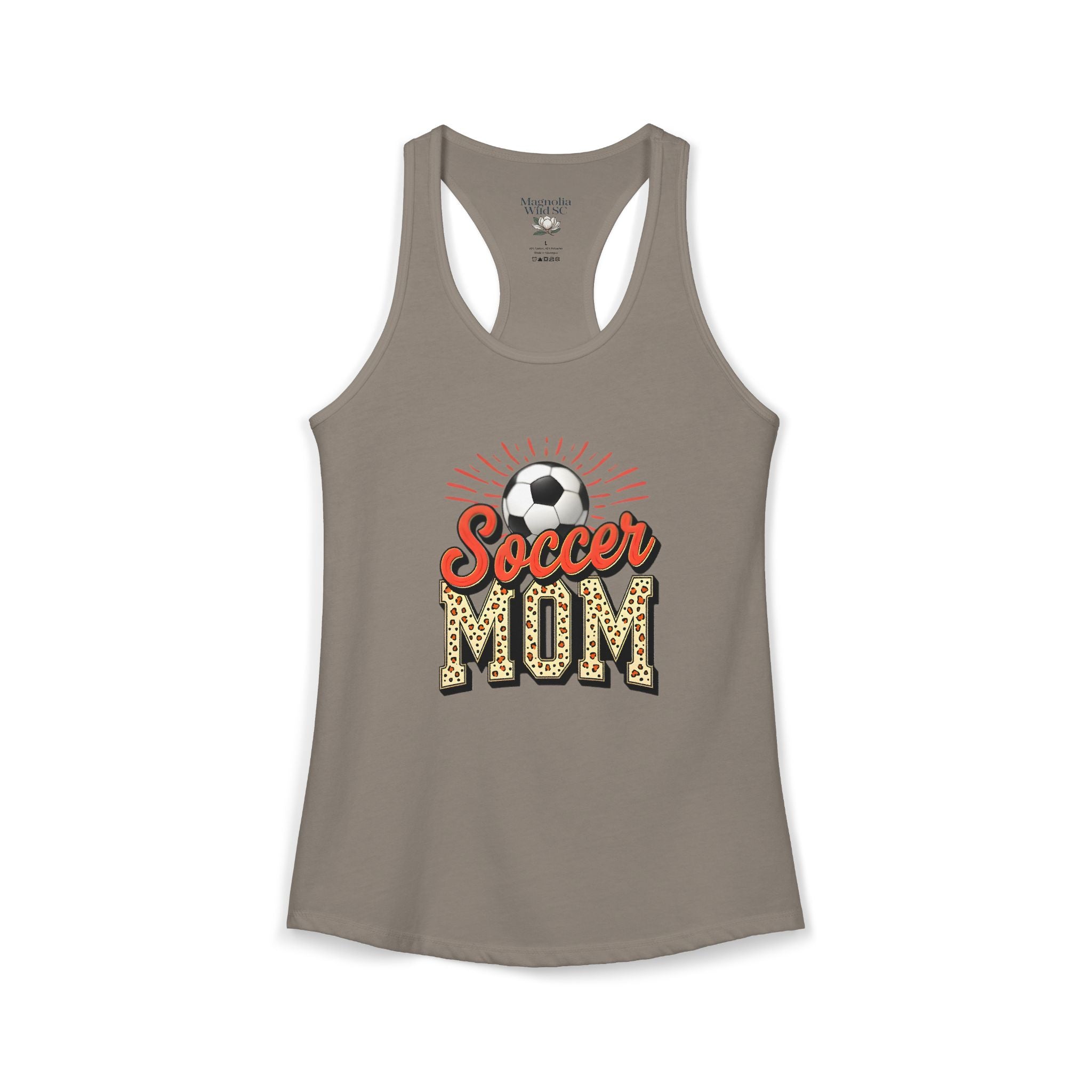 Soccer Mom Racerback Tank – Personalized Name & Number Option | Lightweight Women’s Soccer Tank Top - Magnolia Wild SC