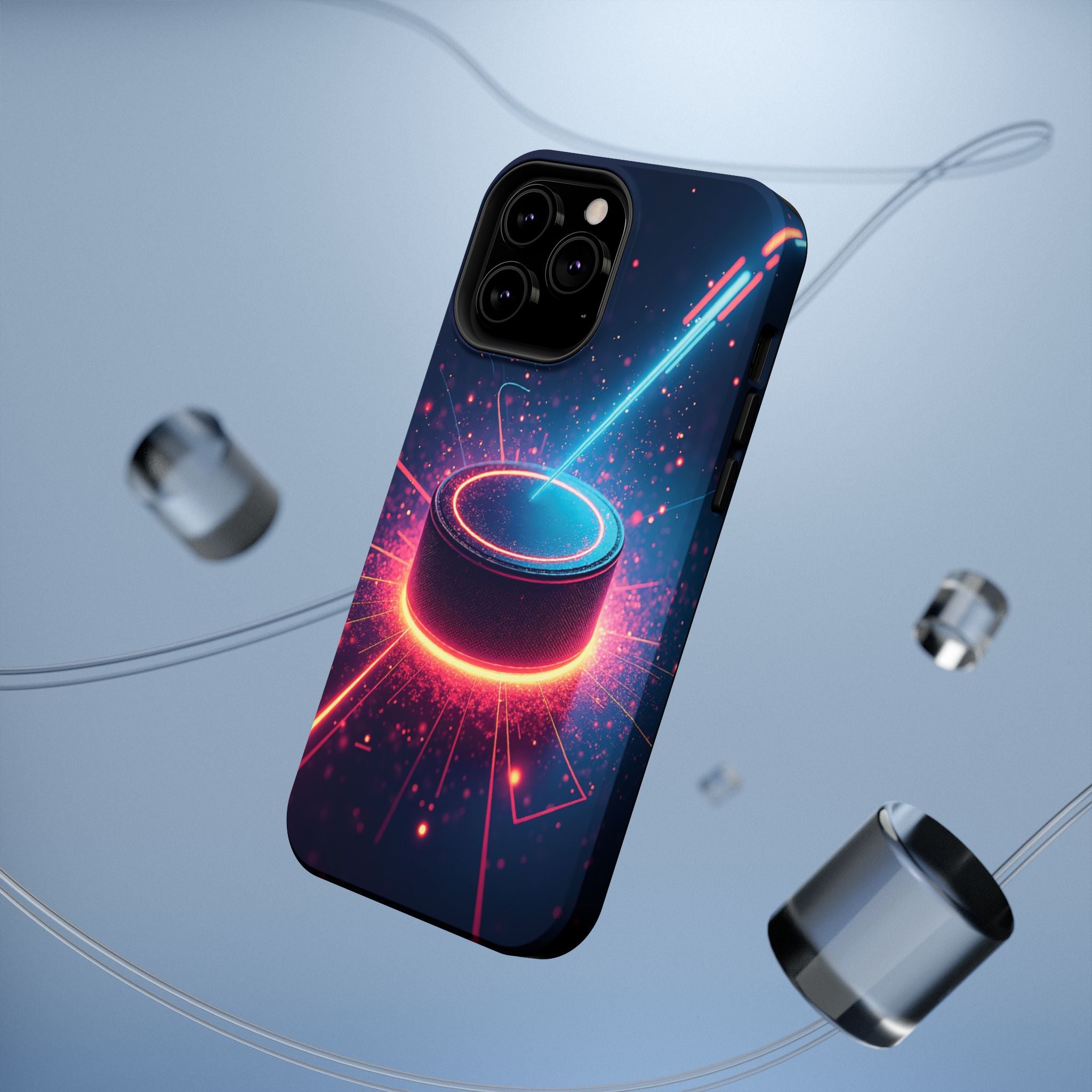 Neon Laser Hockey Puck Impact-Resistant Phone Case - Magnolia Wild SC