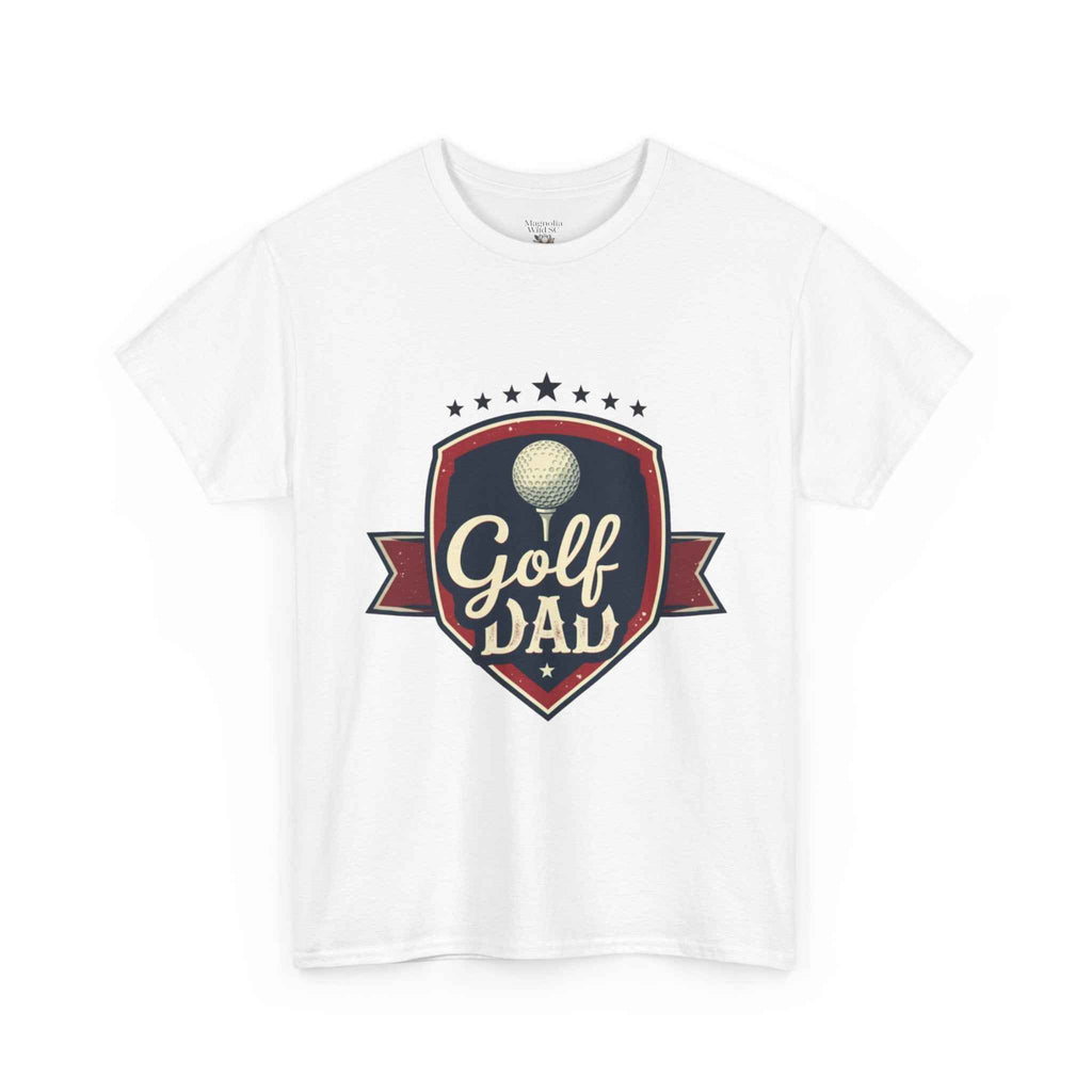 Retro Badge Style: The Vintage Golf Dad Shield Tee