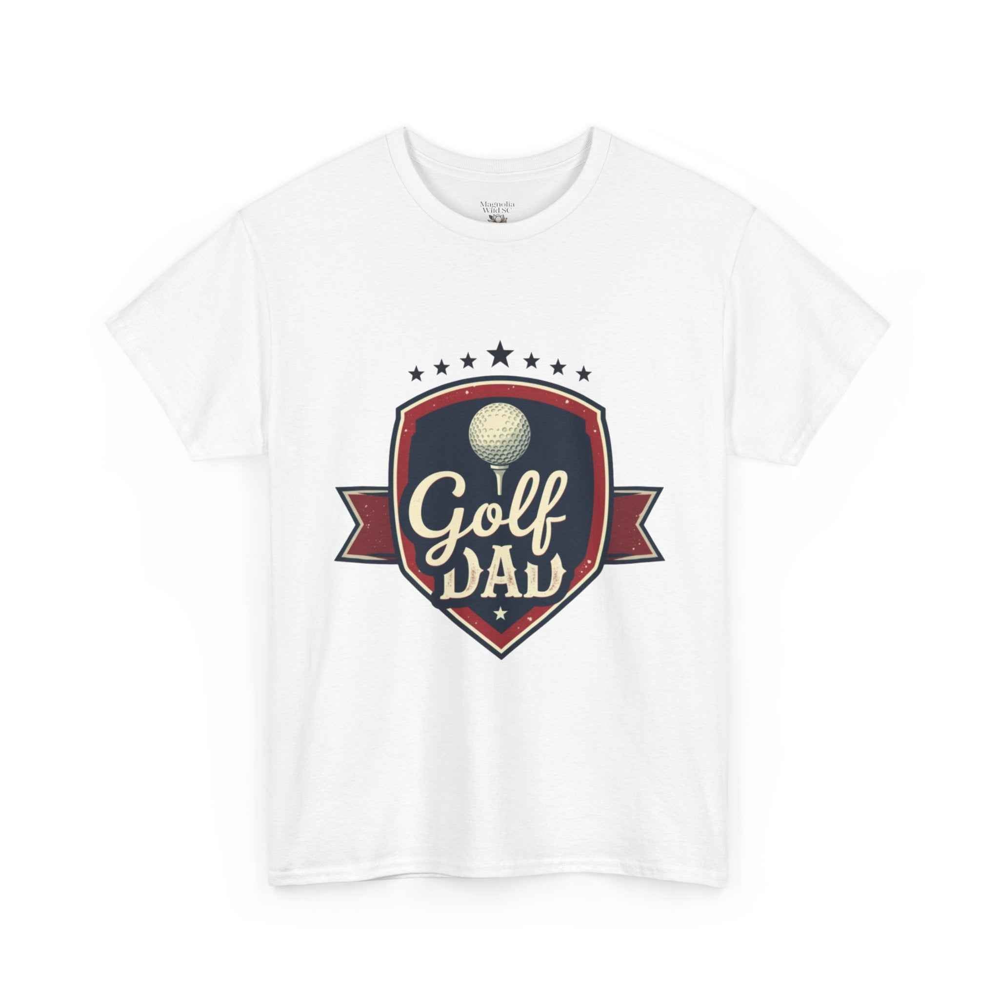 Retro Badge Style: The Vintage Golf Dad Shield Tee