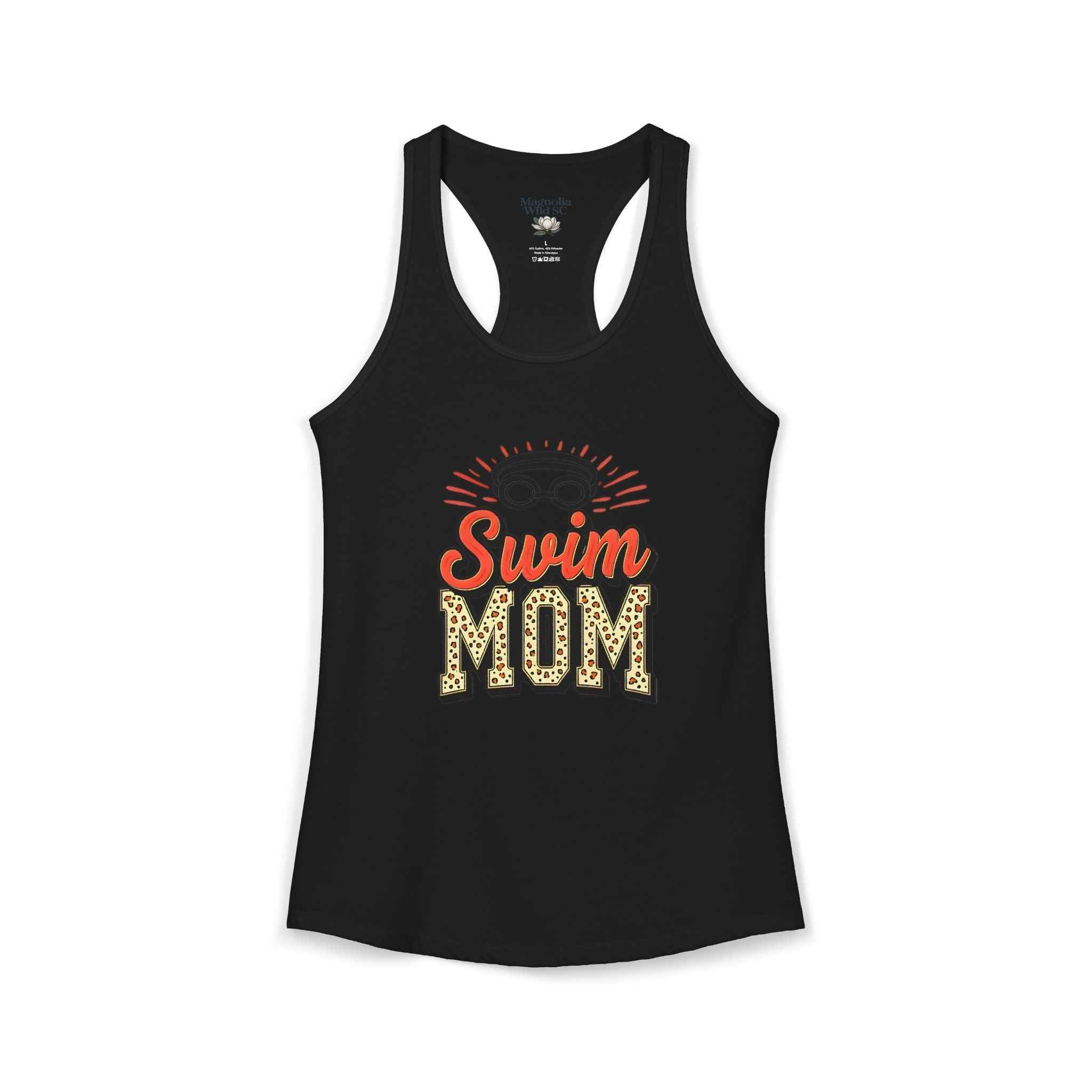 Swim Mom Racerback Tank – Personalized Name & Number Option