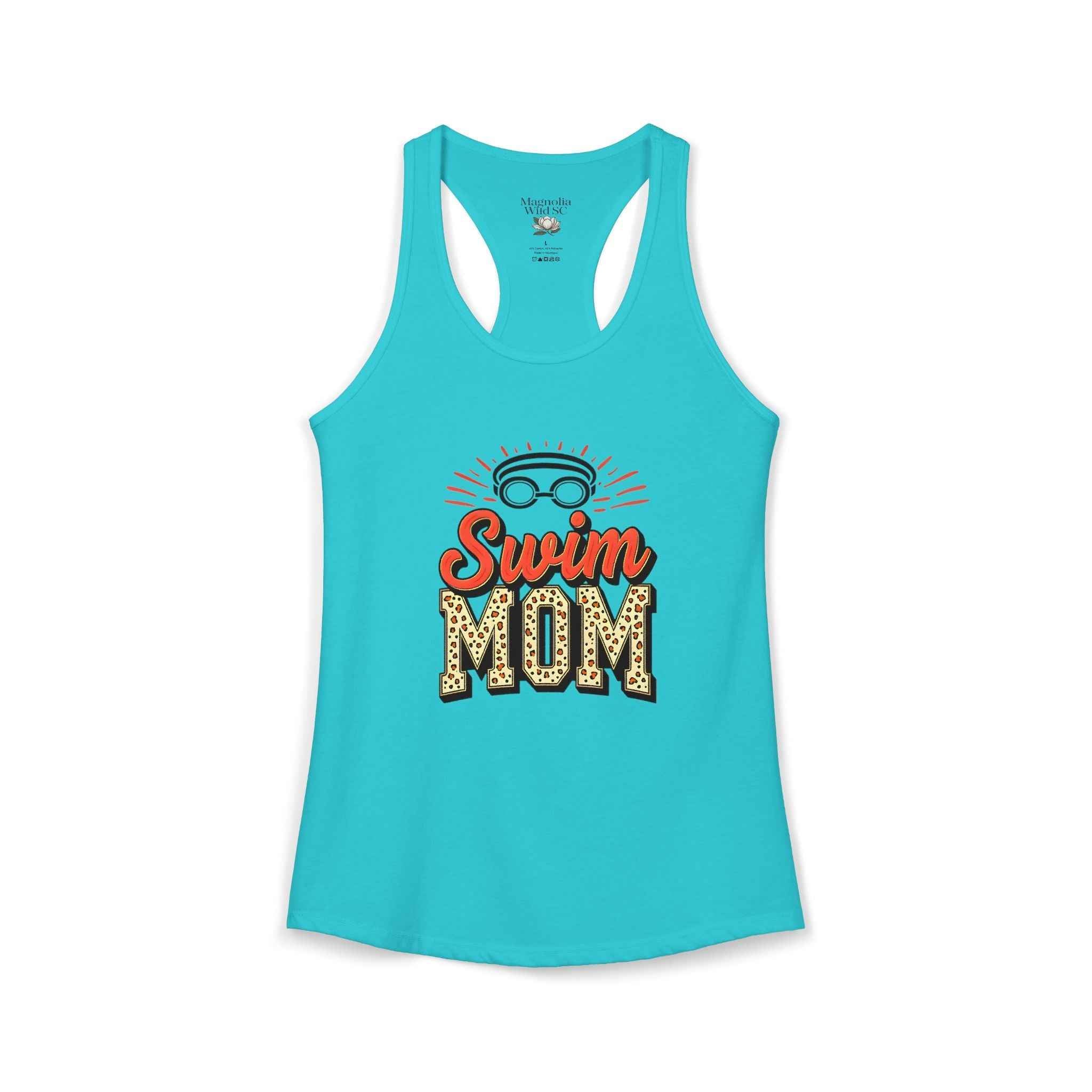 Swim Mom Racerback Tank – Personalized Name & Number Option