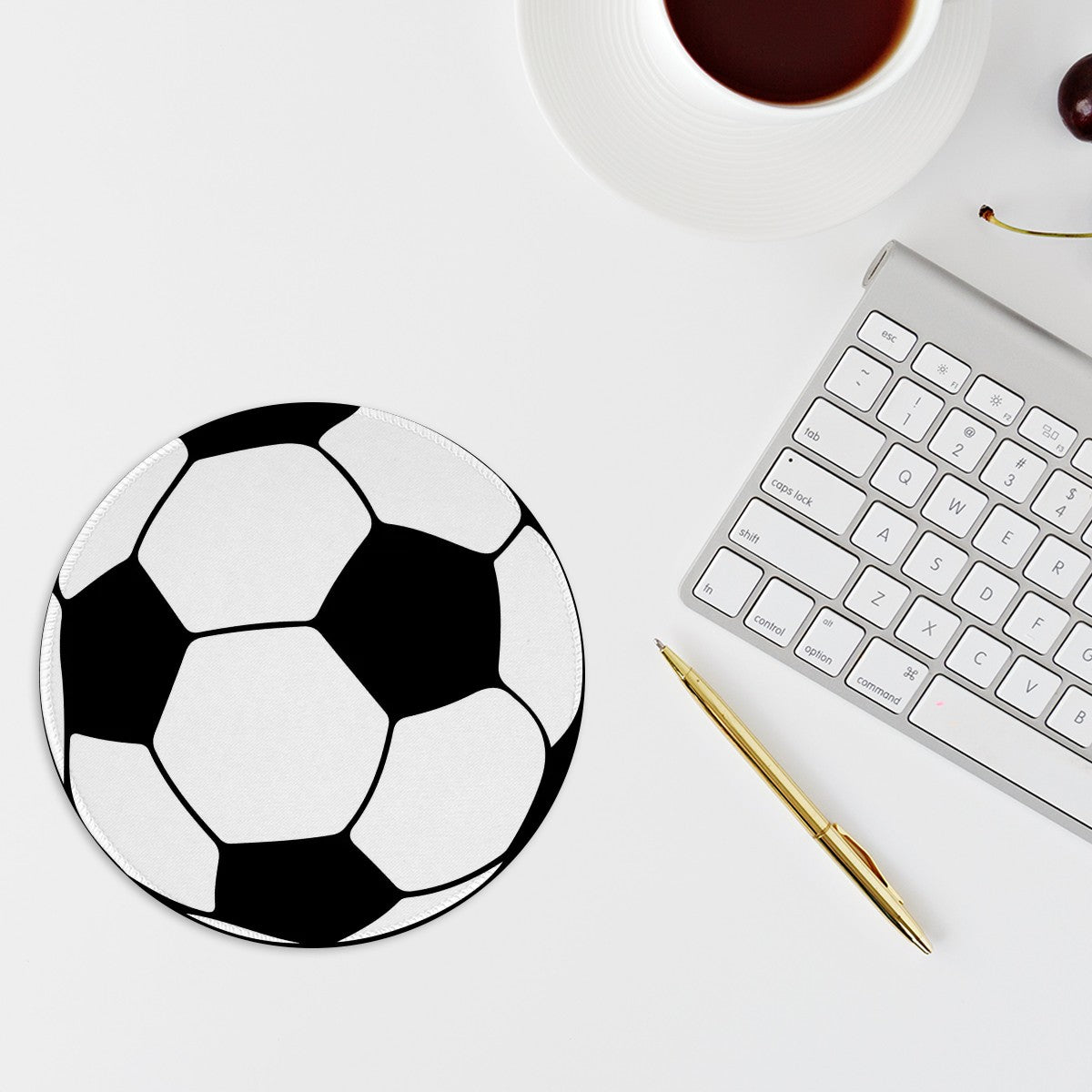 Soccer Ball Mouse Pad – Non-Slip Rubber Base Polyester Mouse Pad - Magnolia Wild SC