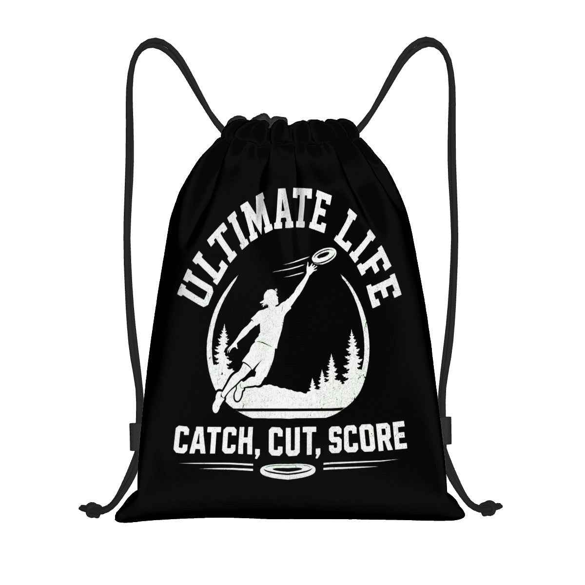 Personalized Ultimate Frisbee Drawstring Bag - "Cut. Catch. Score"
