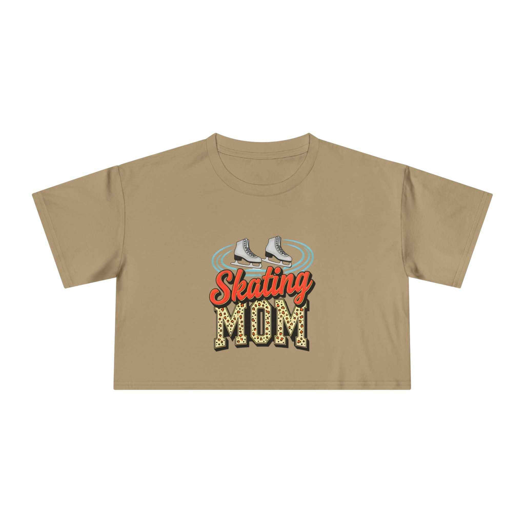 Figure Skating Mom Cheetah Print Women's Crop Tee