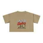 Figure Skating Mom Cheetah Print Women's Crop Tee
