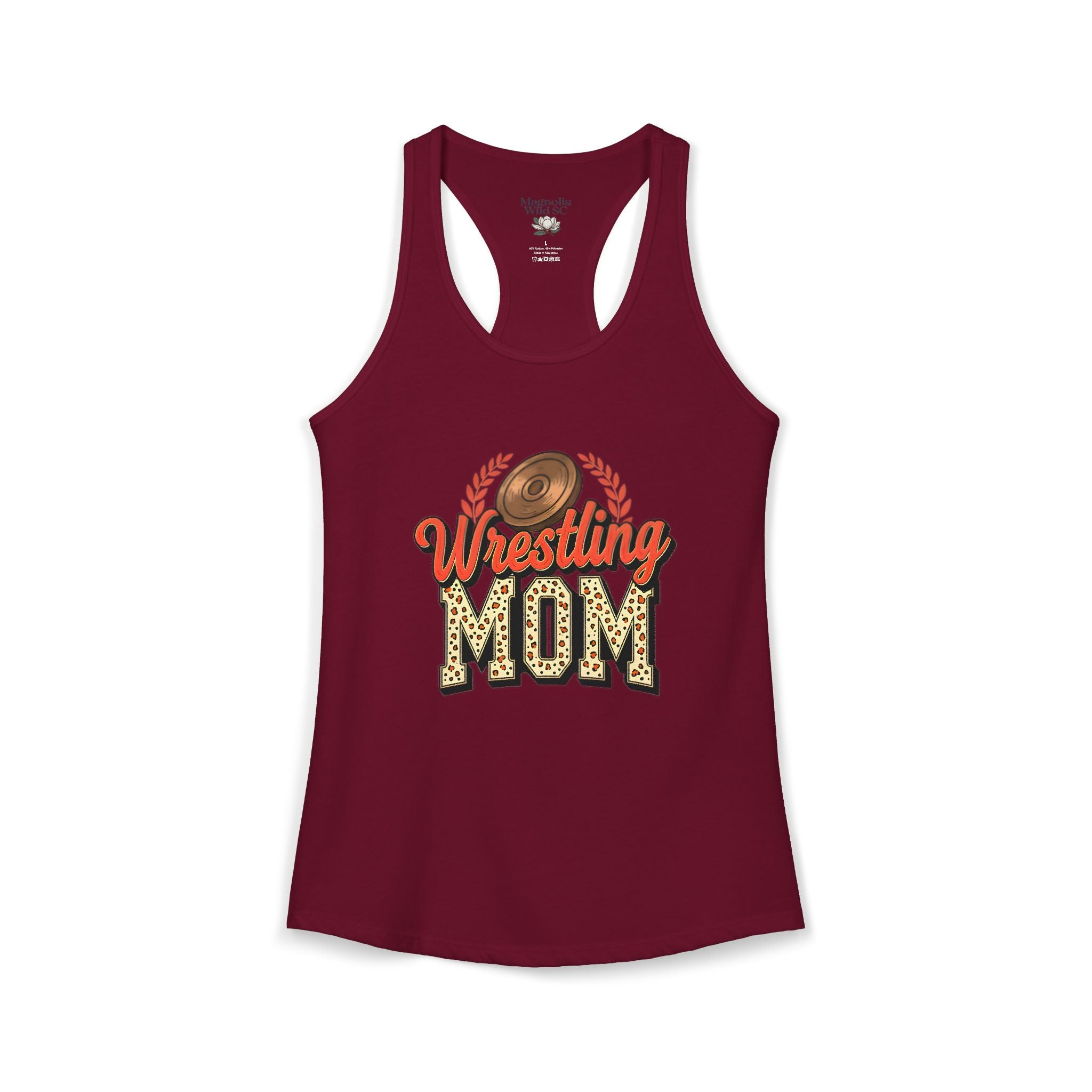 Wrestling Mom Racerback Tank – Personalized Name & Number Option | Lightweight Women’s Wrestling Tank Top - Magnolia Wild SC