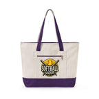 Personalized Softball Season Canvas Tote — Game Day Bag for Moms, Grandmas & Athletes
