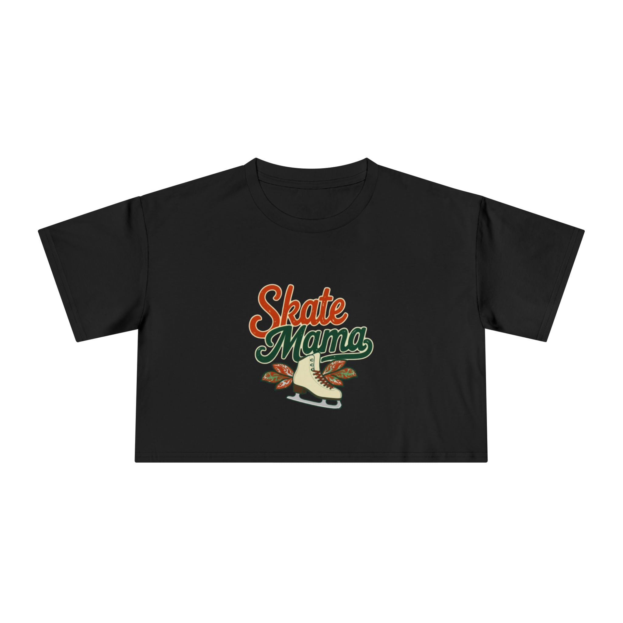 Figure Skating Mama Crop Tee | Retro Figure Skating Graphic, Mom Sports Top - Magnolia Wild SC